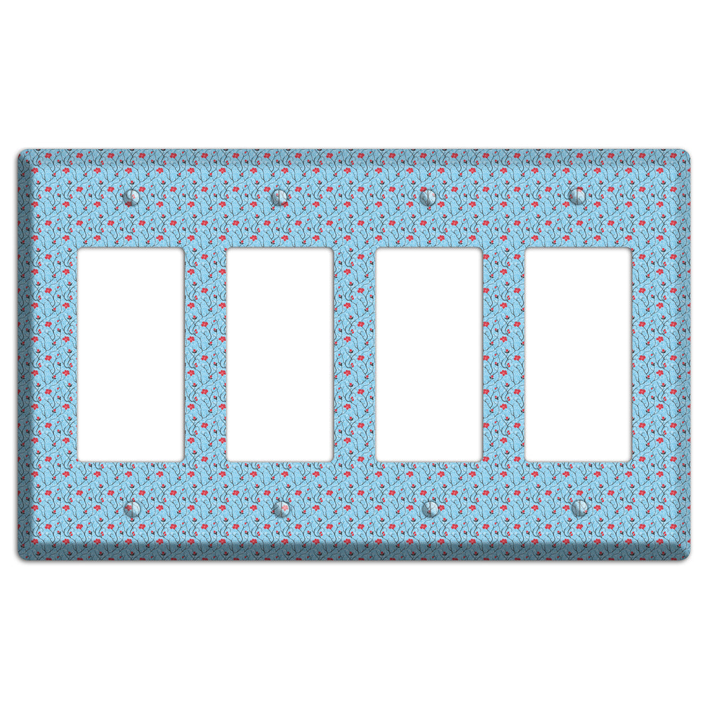 Light Blue Calico 4 Rocker Wallplate