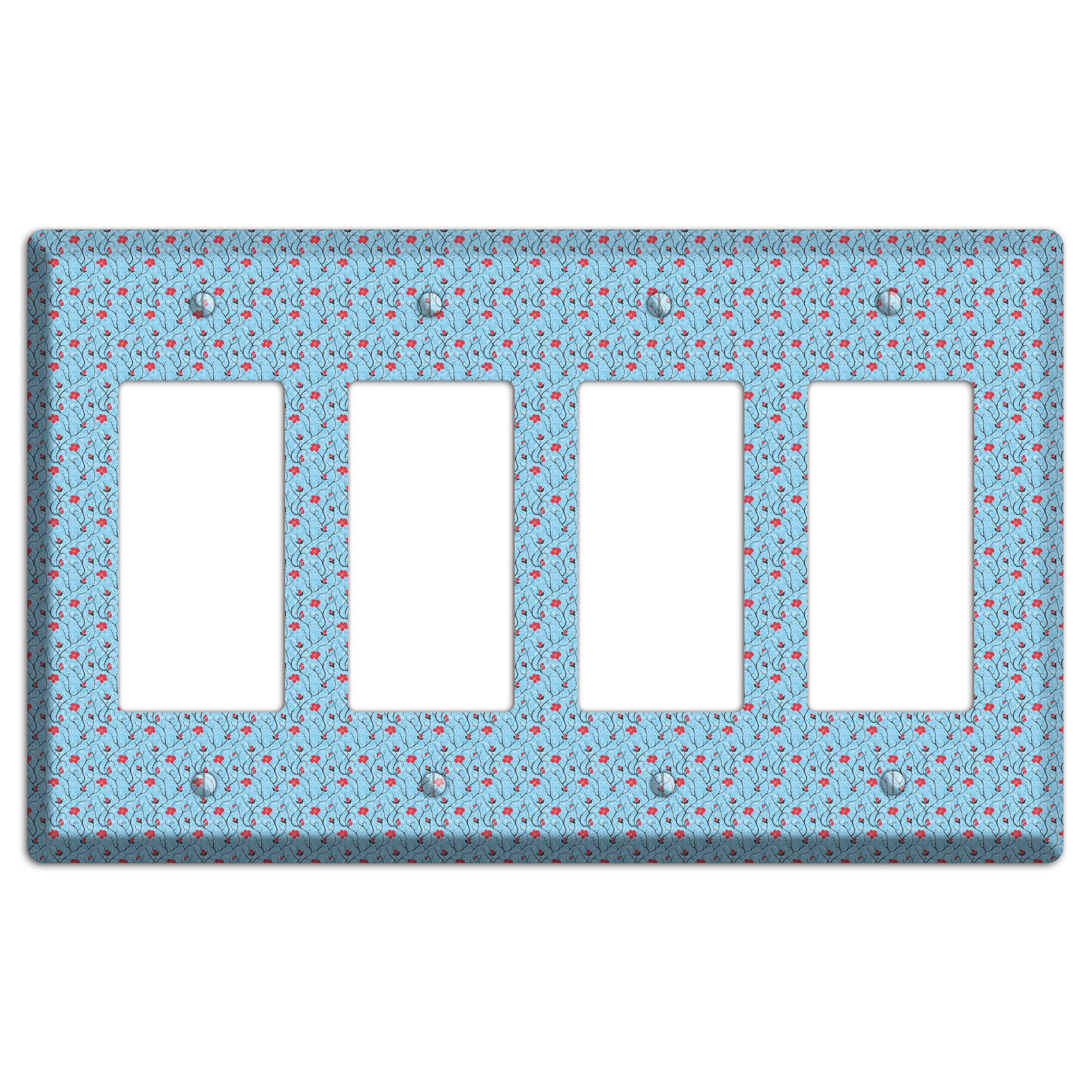Light Blue Calico 4 Rocker Wallplate