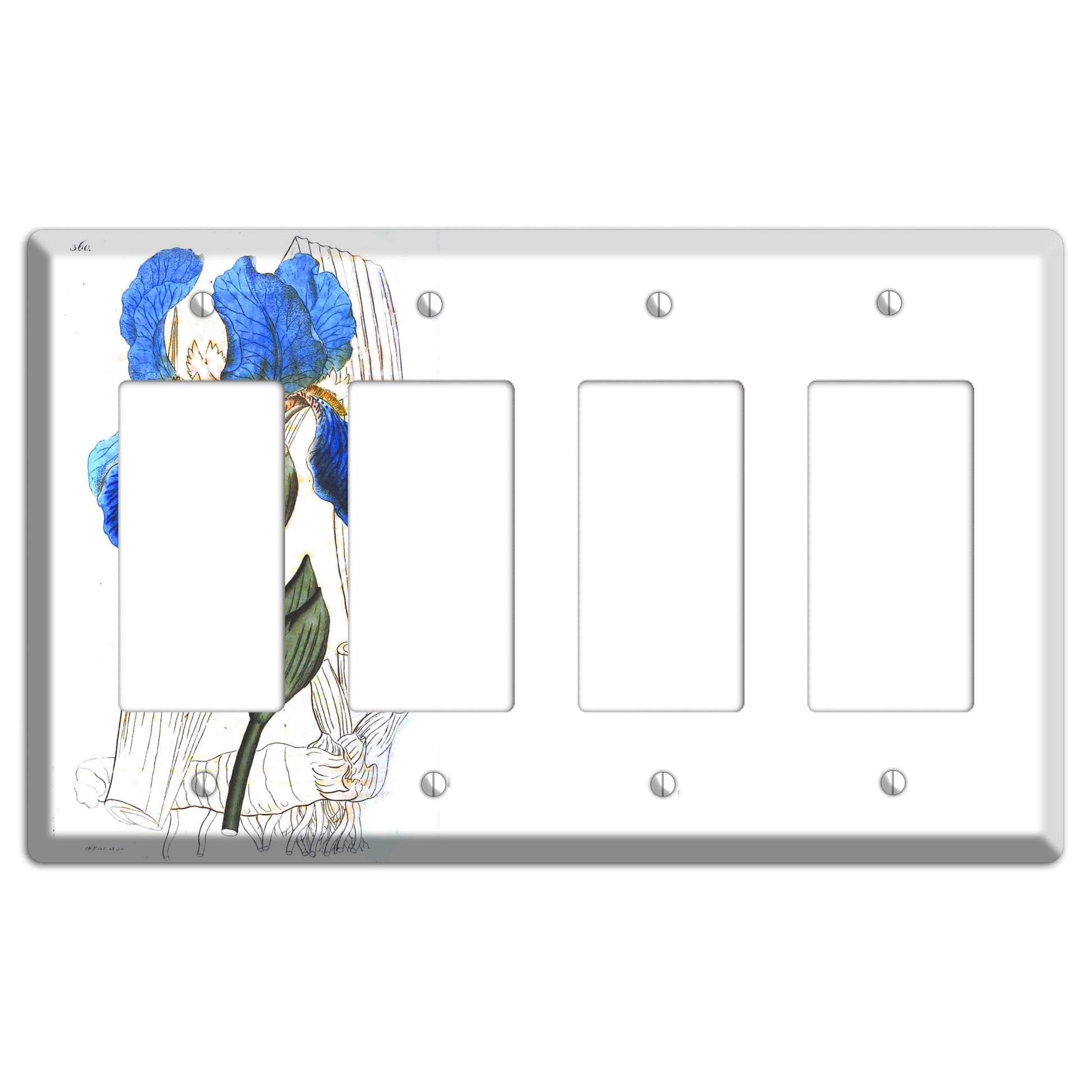 Blue Iris 4 Rocker Wallplate