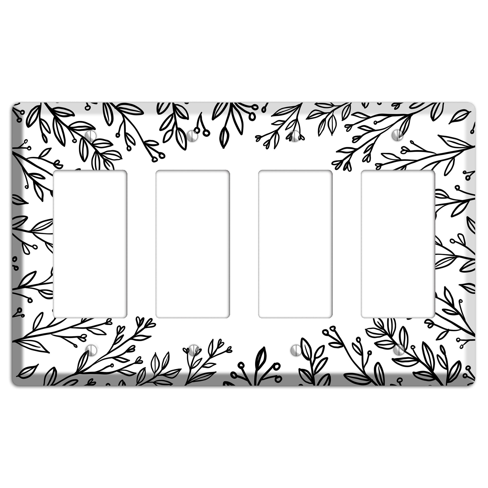 Hand-Drawn Floral 27 4 Rocker Wallplate
