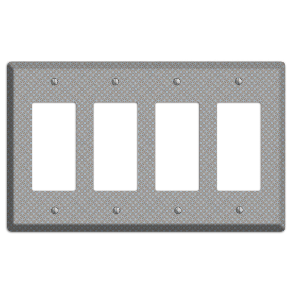 Multi Grey Lattice 4 Rocker Wallplate
