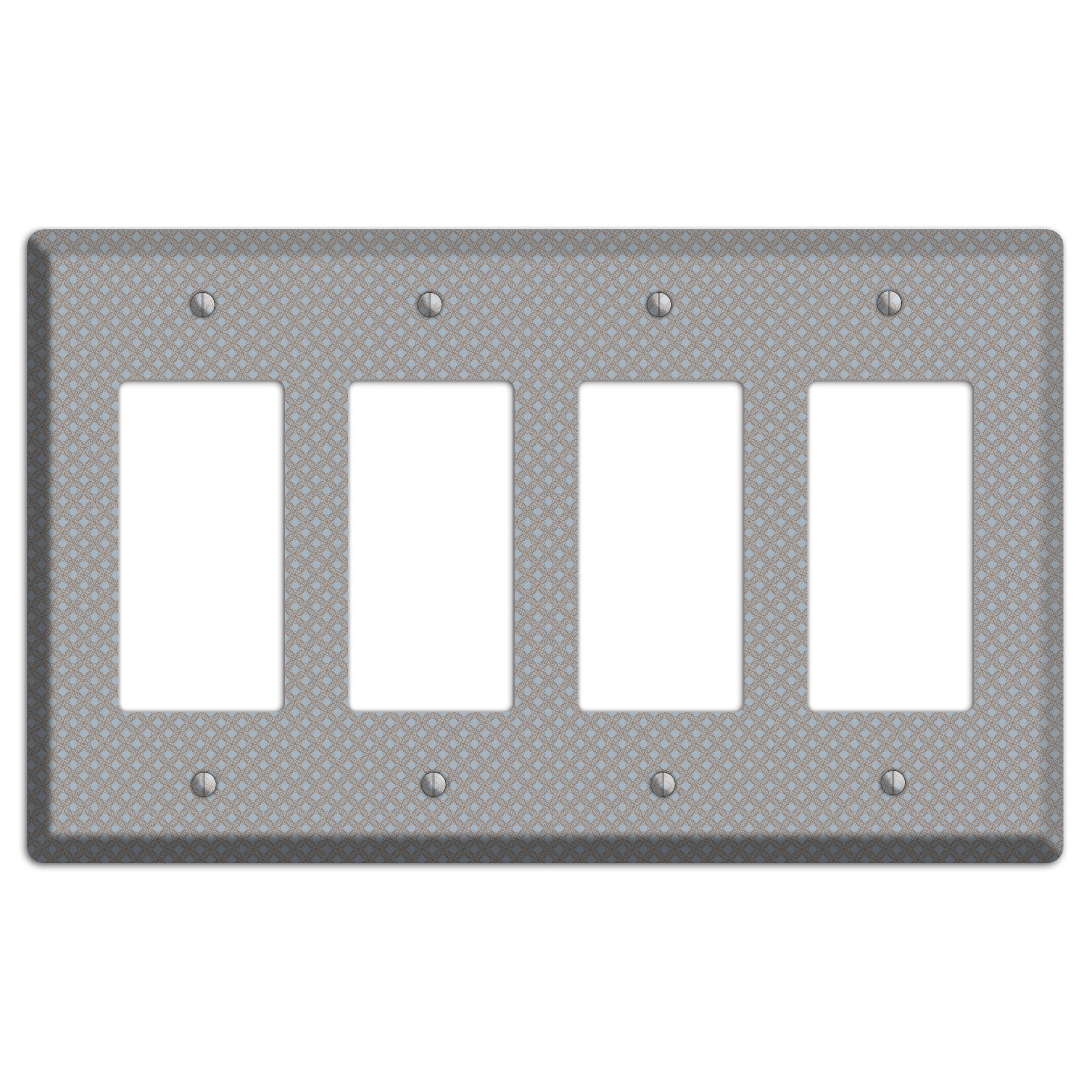 Multi Grey Lattice 4 Rocker Wallplate