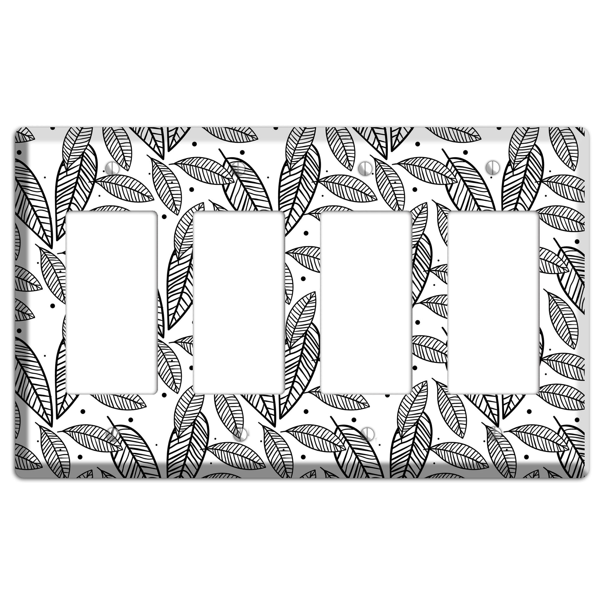 Leaves Style H 4 Rocker Wallplate