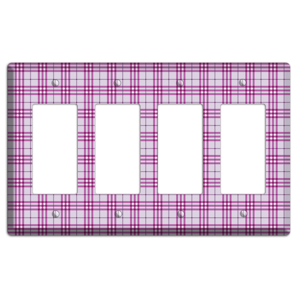 Purple Plaid 4 Rocker Wallplate