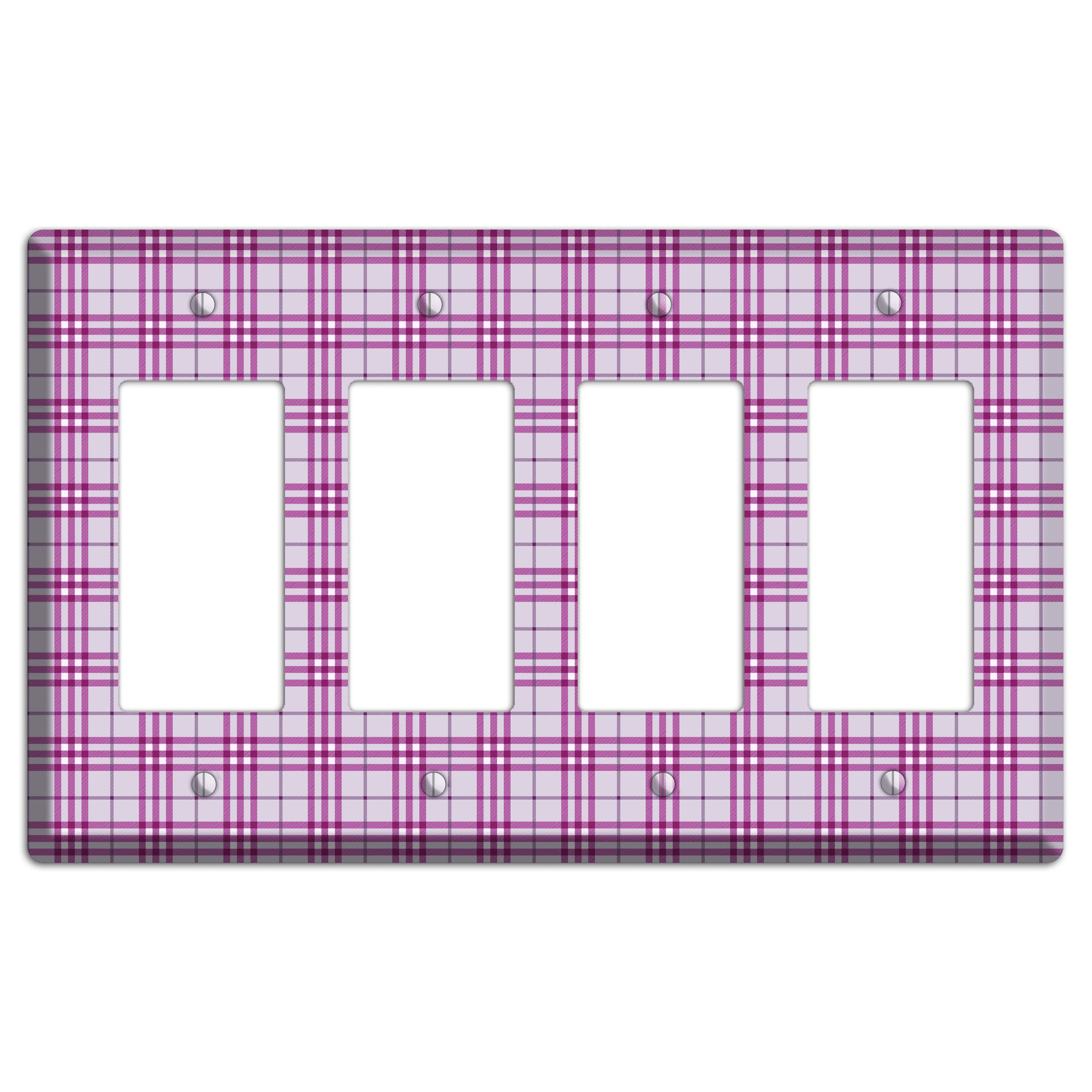 Purple Plaid 4 Rocker Wallplate