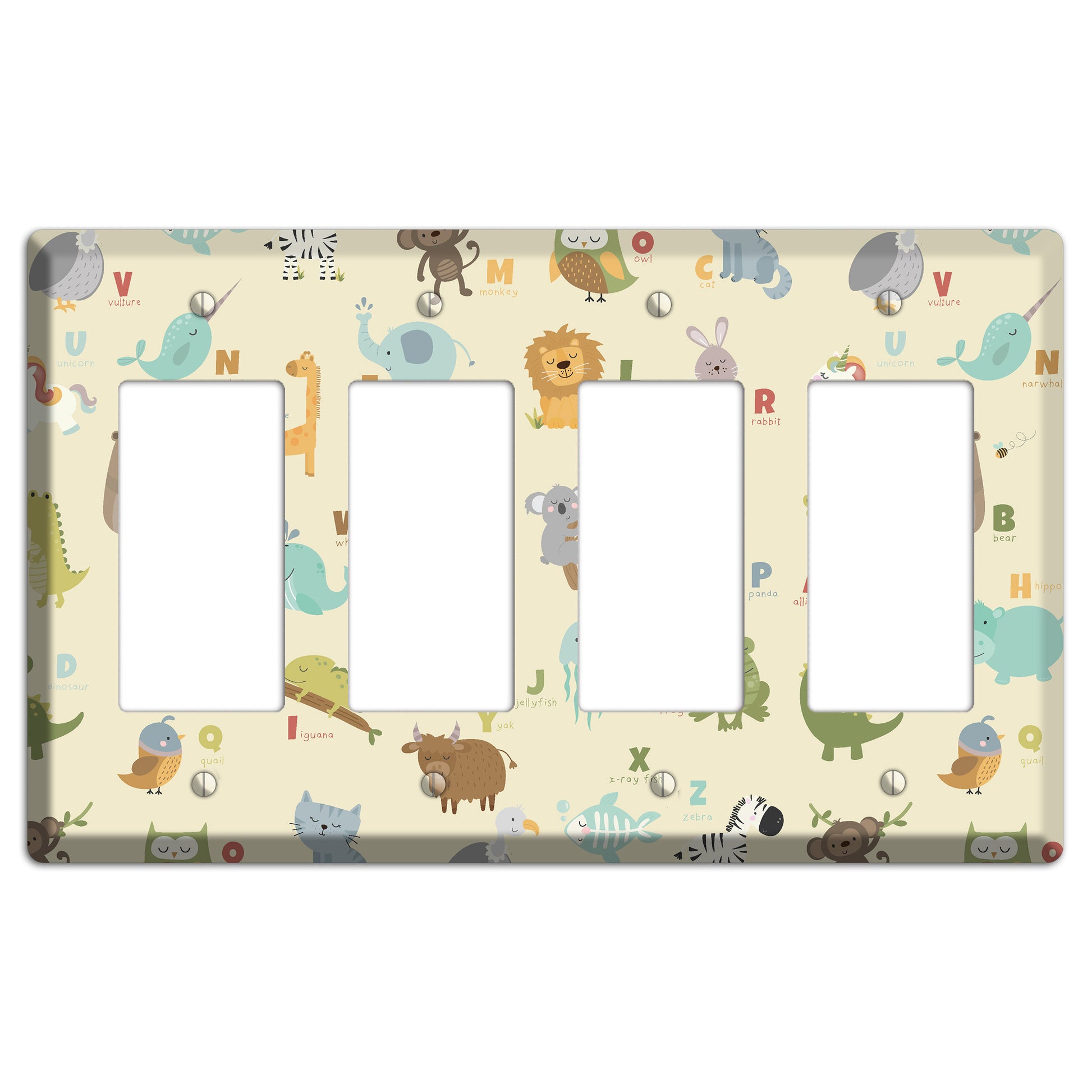 Animal Alphabet 2 4 Rocker Wallplate