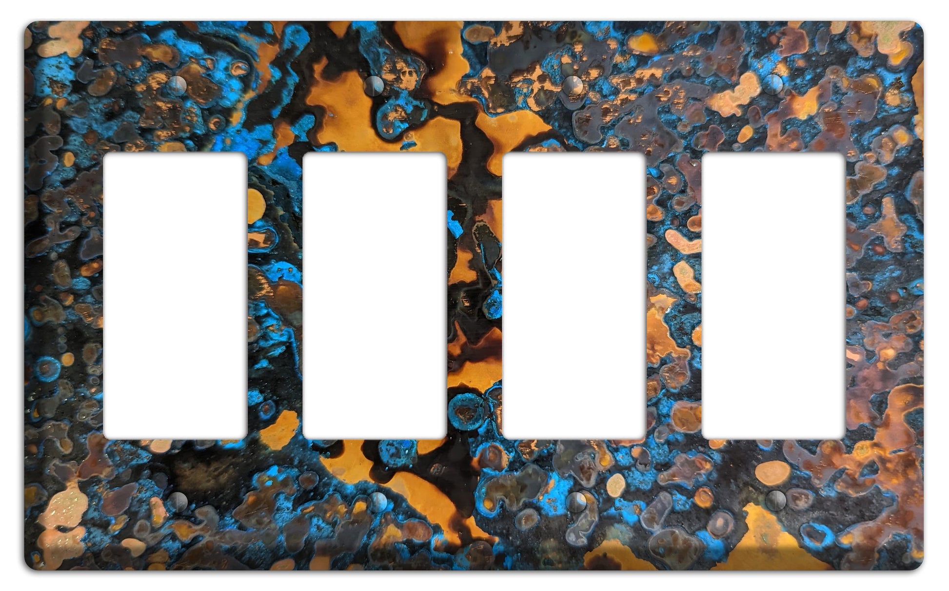 Copper Turquoise Four Rocker Cover Plate