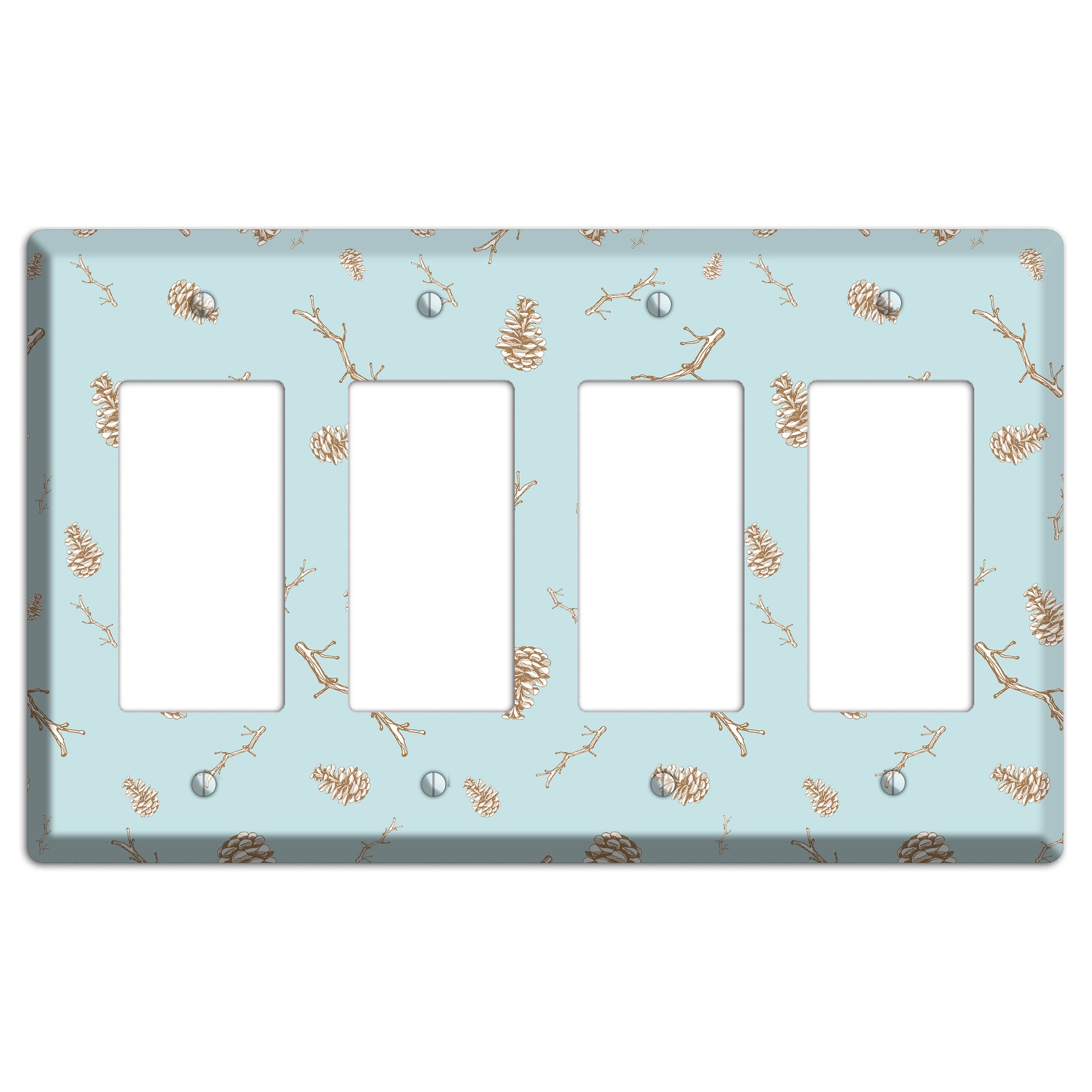 Wildlife Pinecones & Twigs 4 Rocker Wallplate