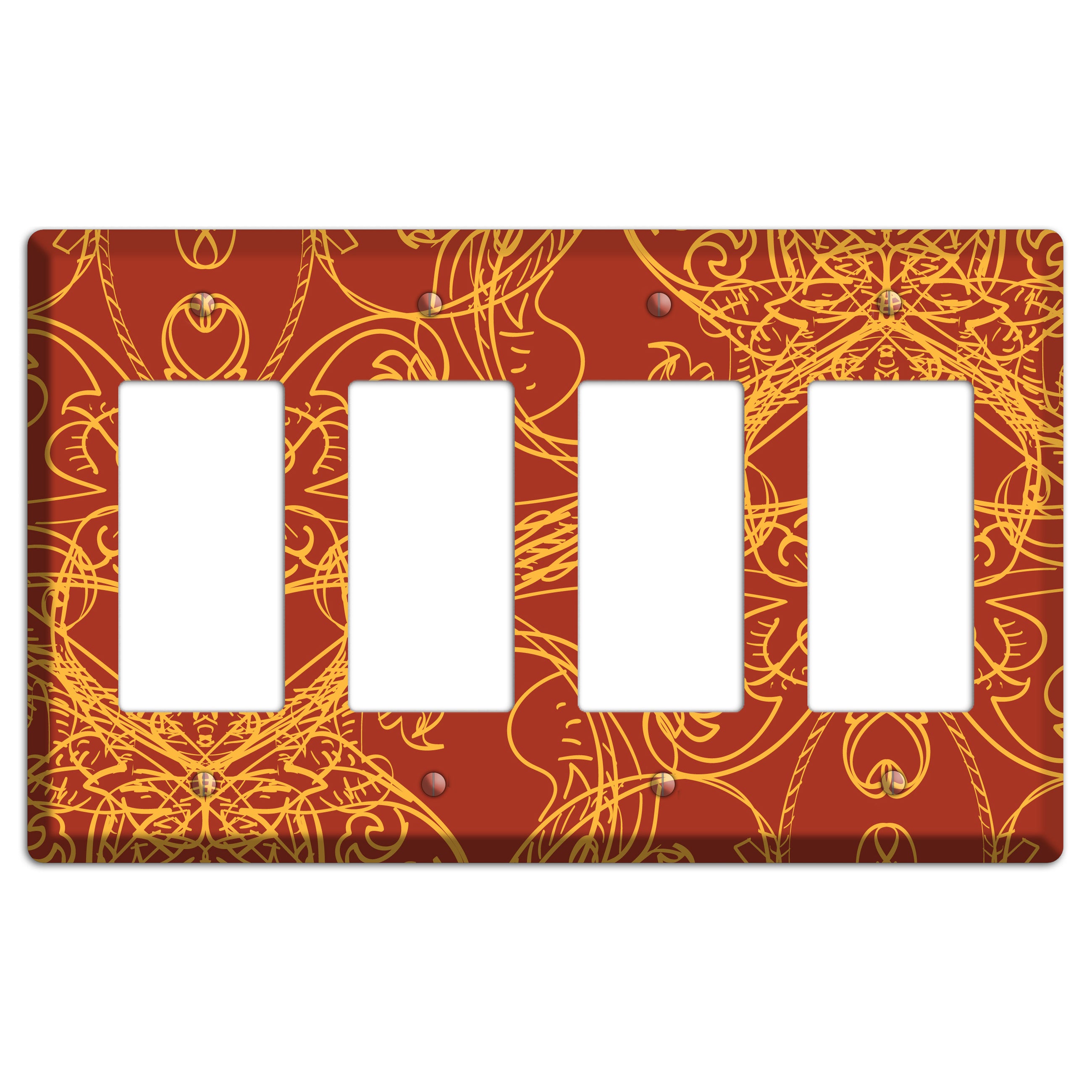Red Deco Sketch 4 Rocker Wallplate