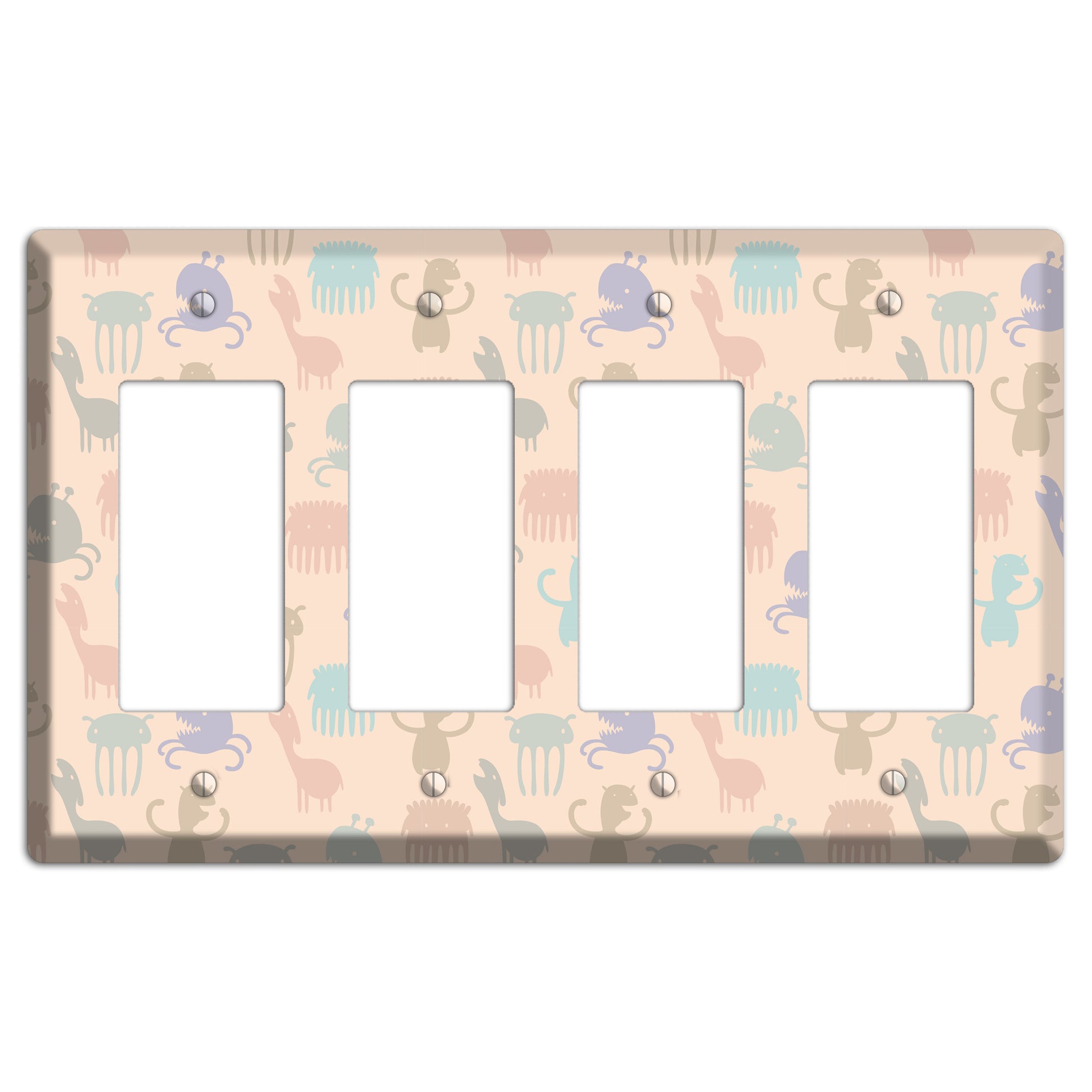 Green Grunge Floral Contour 4 Rocker Wallplate