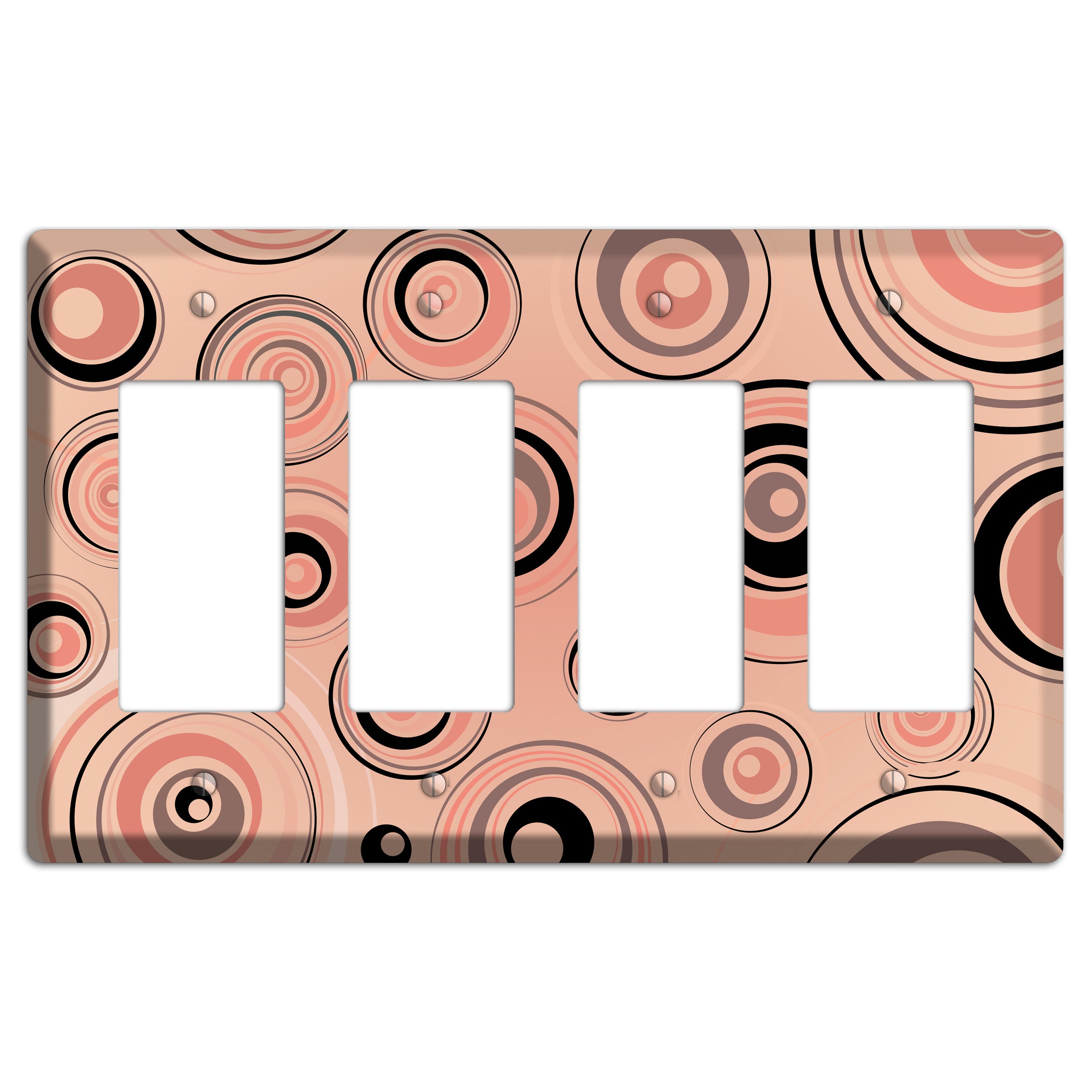 Salmon Circles 4 Rocker Wallplate