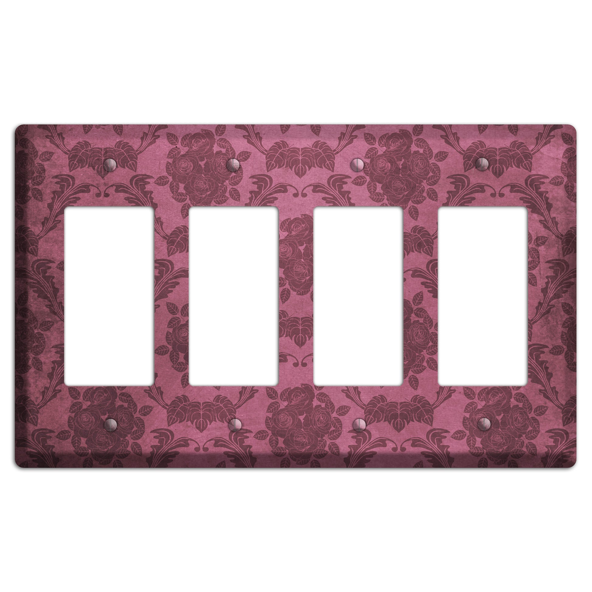 Turkish Rose Vintage Rose Damask 4 Rocker Wallplate