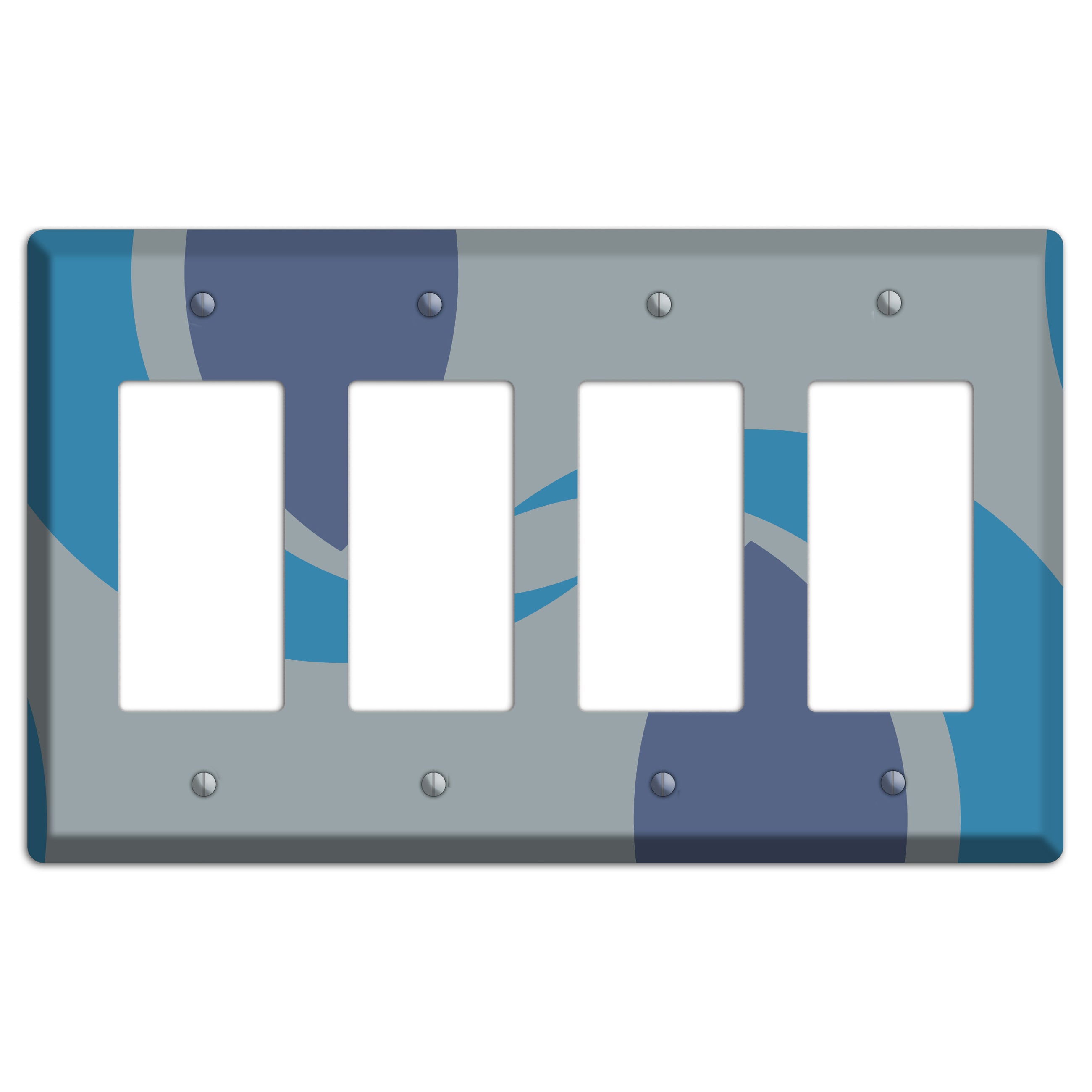 Grey and Blue Abstract 4 Rocker Wallplate