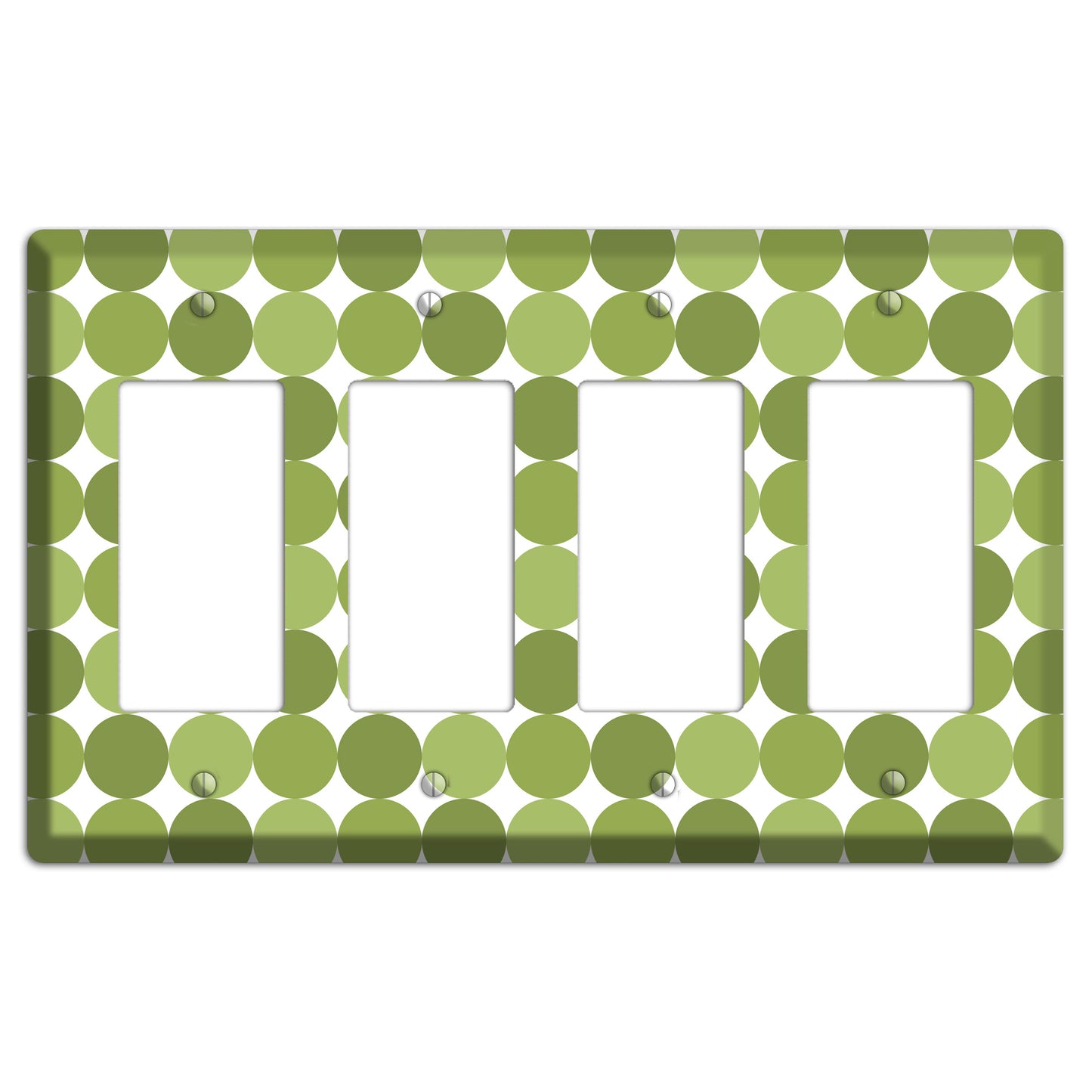 Multi Olive Tiled Dots 4 Rocker Wallplate