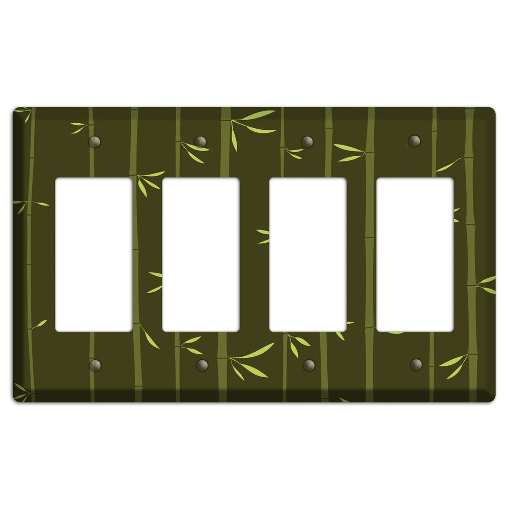 Dark Green Bamboo 4 Rocker Wallplate