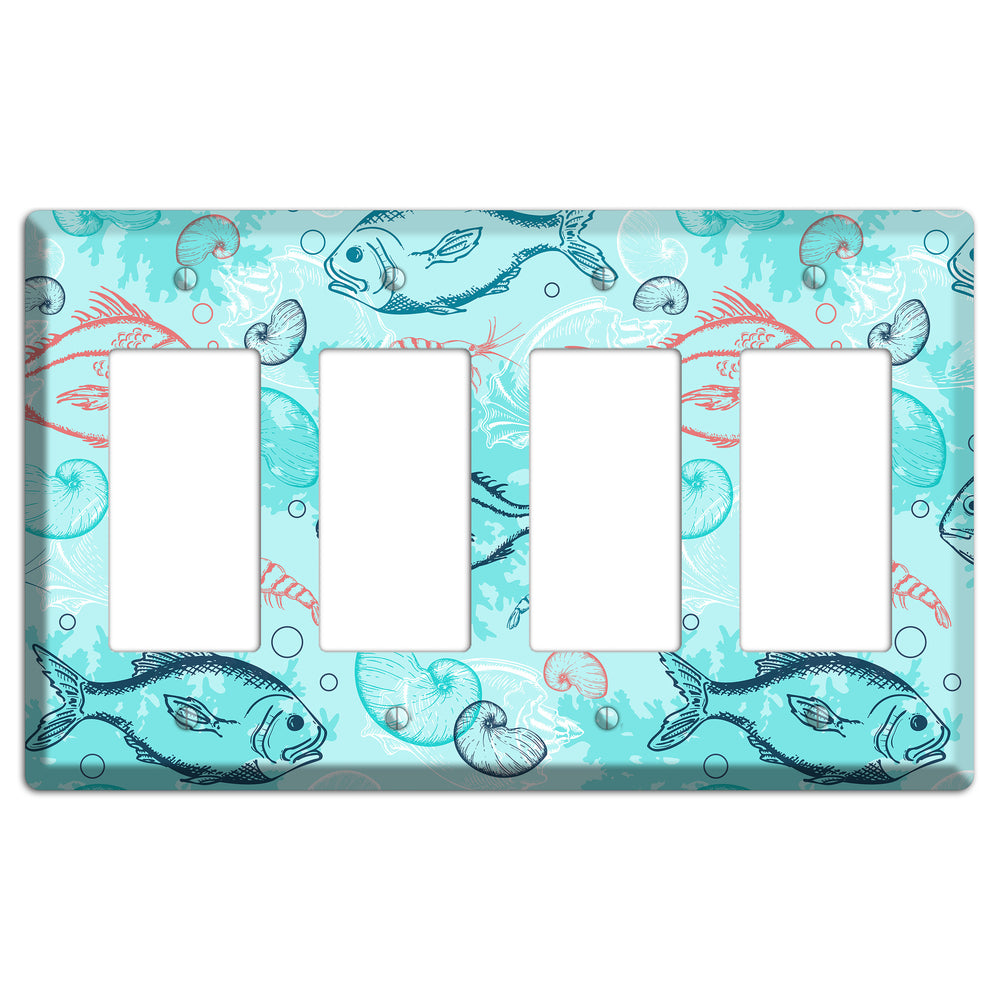 Mixed Sea Life Style 24 4 Rocker Wallplate