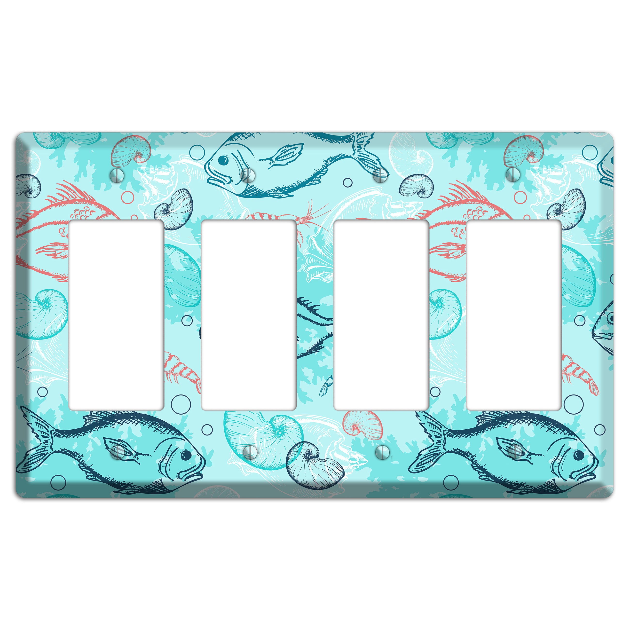 Mixed Sea Life Style 24 4 Rocker Wallplate