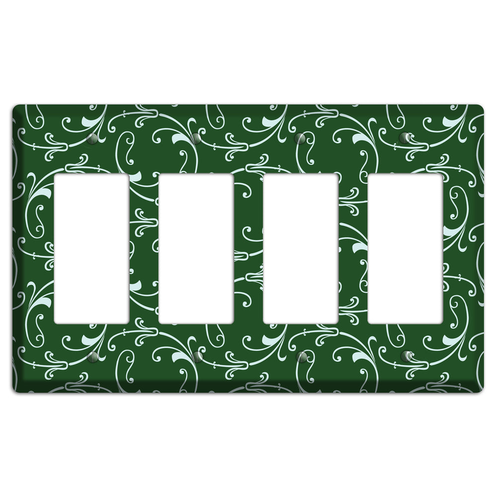 Green Victorian Sprig 4 Rocker Wallplate