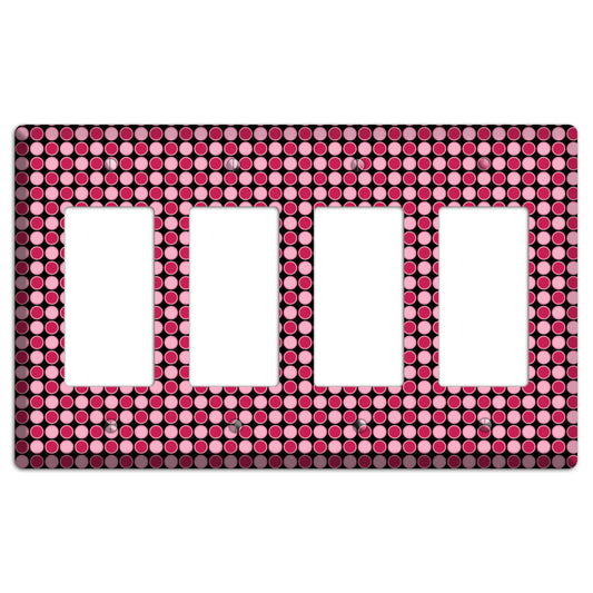Fuschia and Pink Tiled Dots 4 Rocker Wallplate