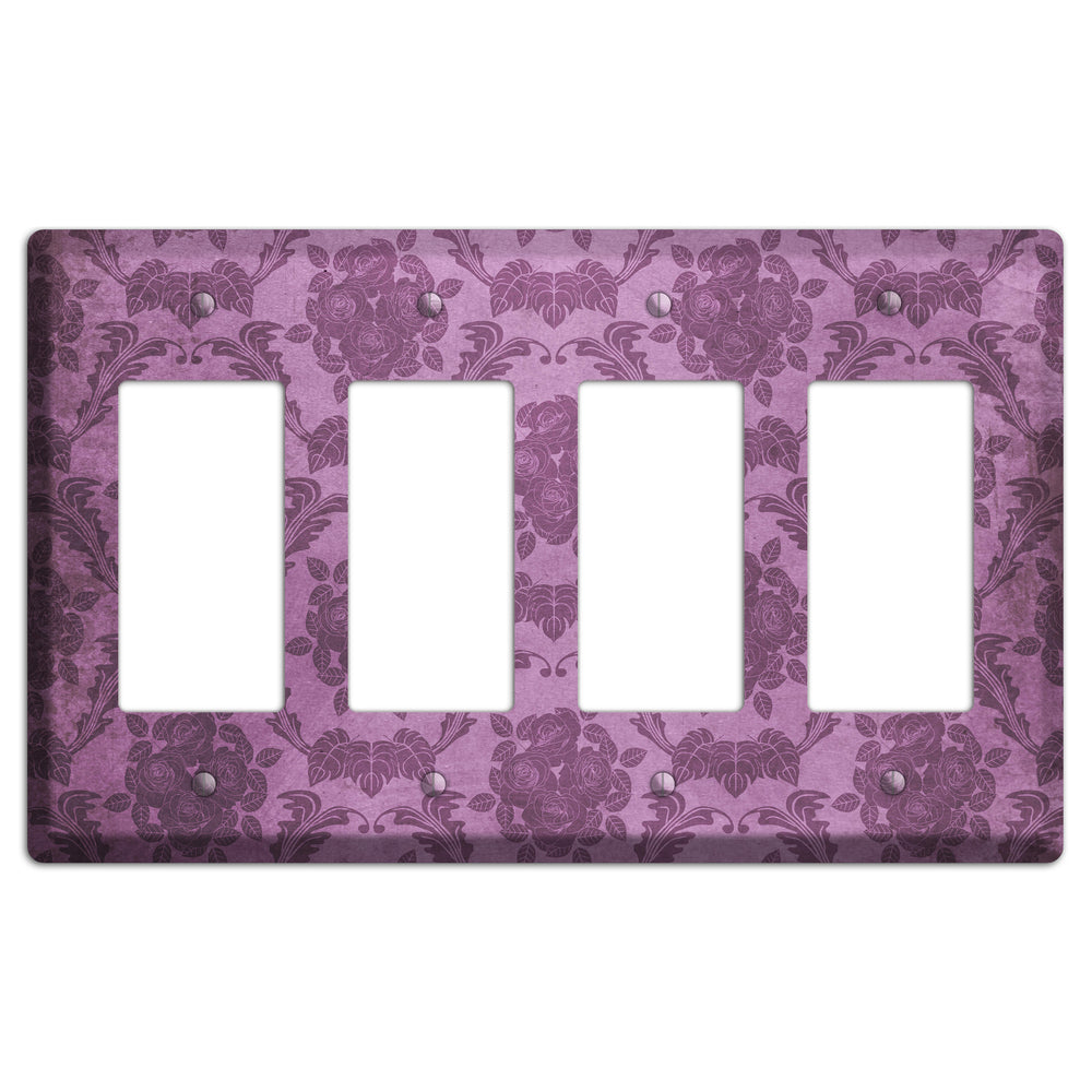 Bouquet Vintage Rose Damask 4 Rocker Wallplate