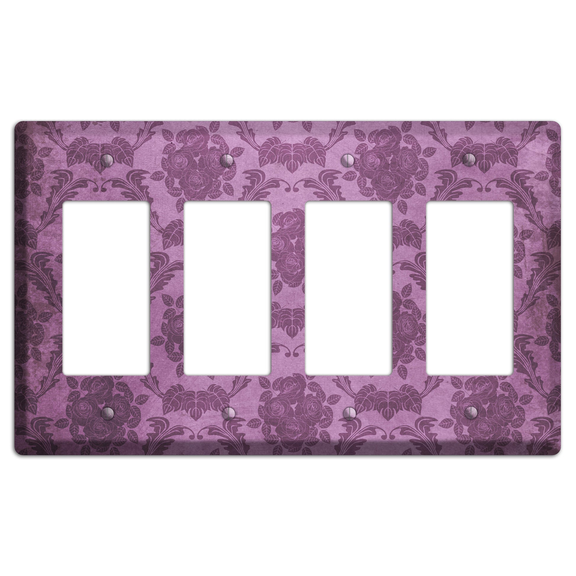 Bouquet Vintage Rose Damask 4 Rocker Wallplate