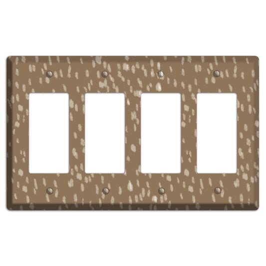 Brown and White Speckle 4 Rocker Wallplate