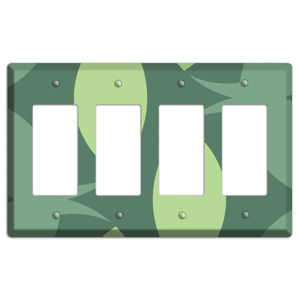 Green Abstract 4 Rocker Wallplate