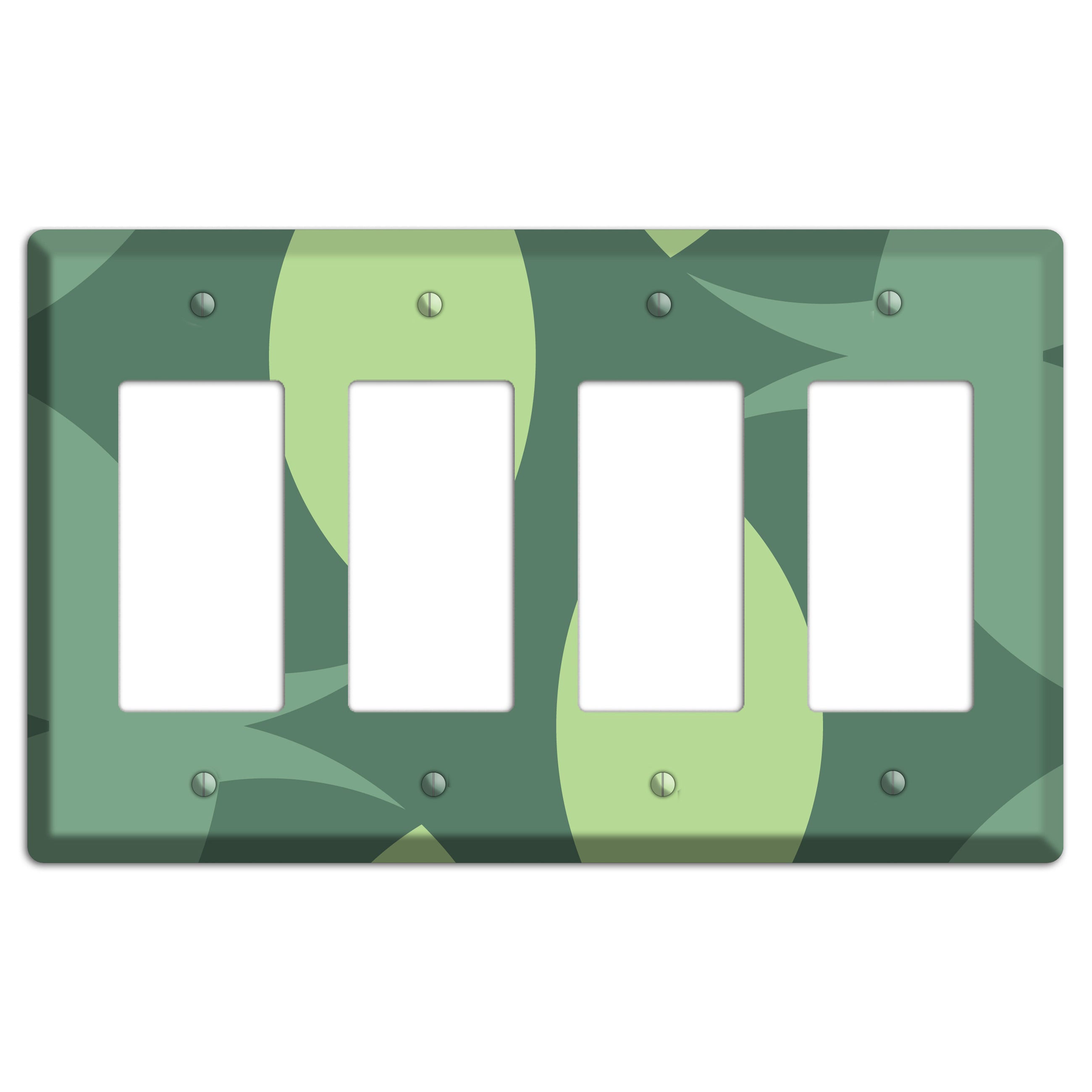 Green Abstract 4 Rocker Wallplate