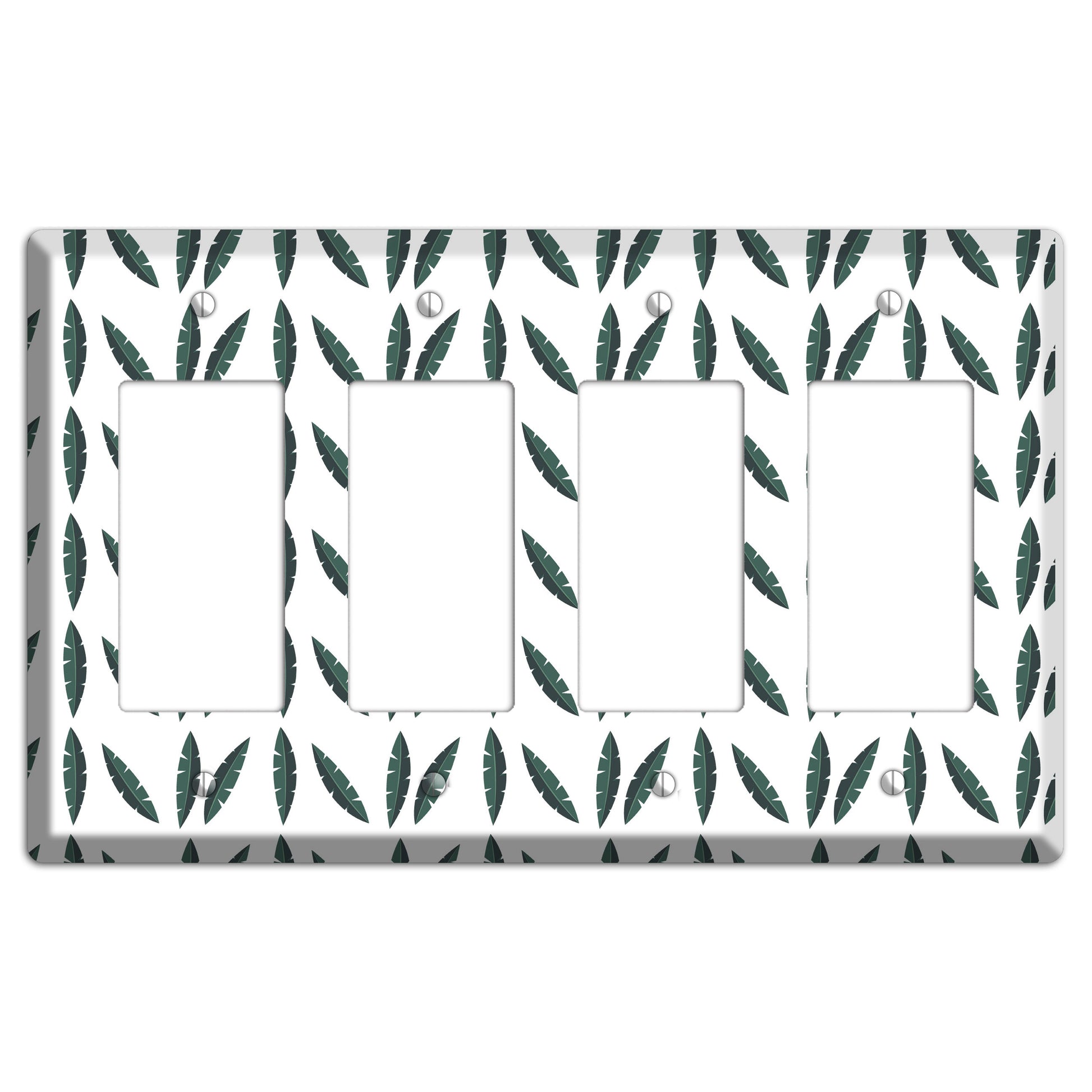 Leaves Style HH 4 Rocker Wallplate