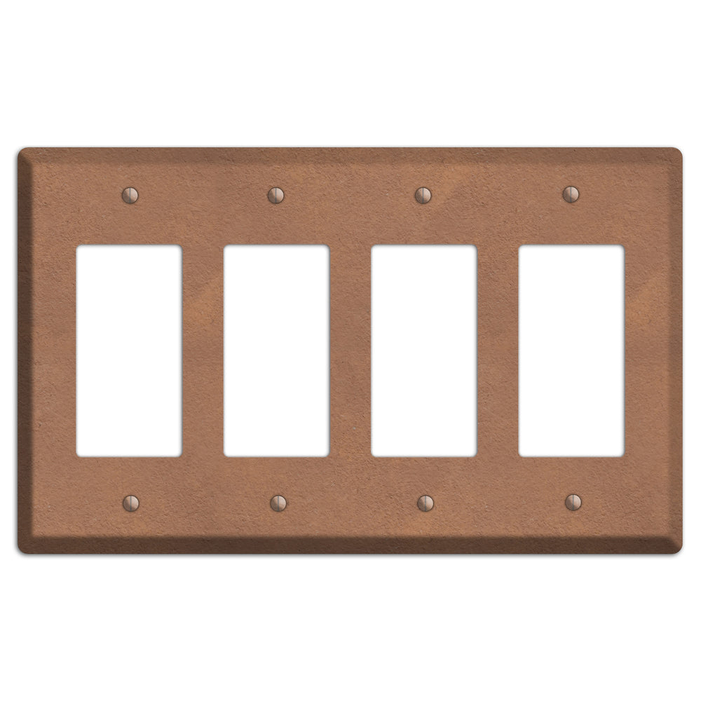 Stucoo Brown 4 Rocker Wallplate