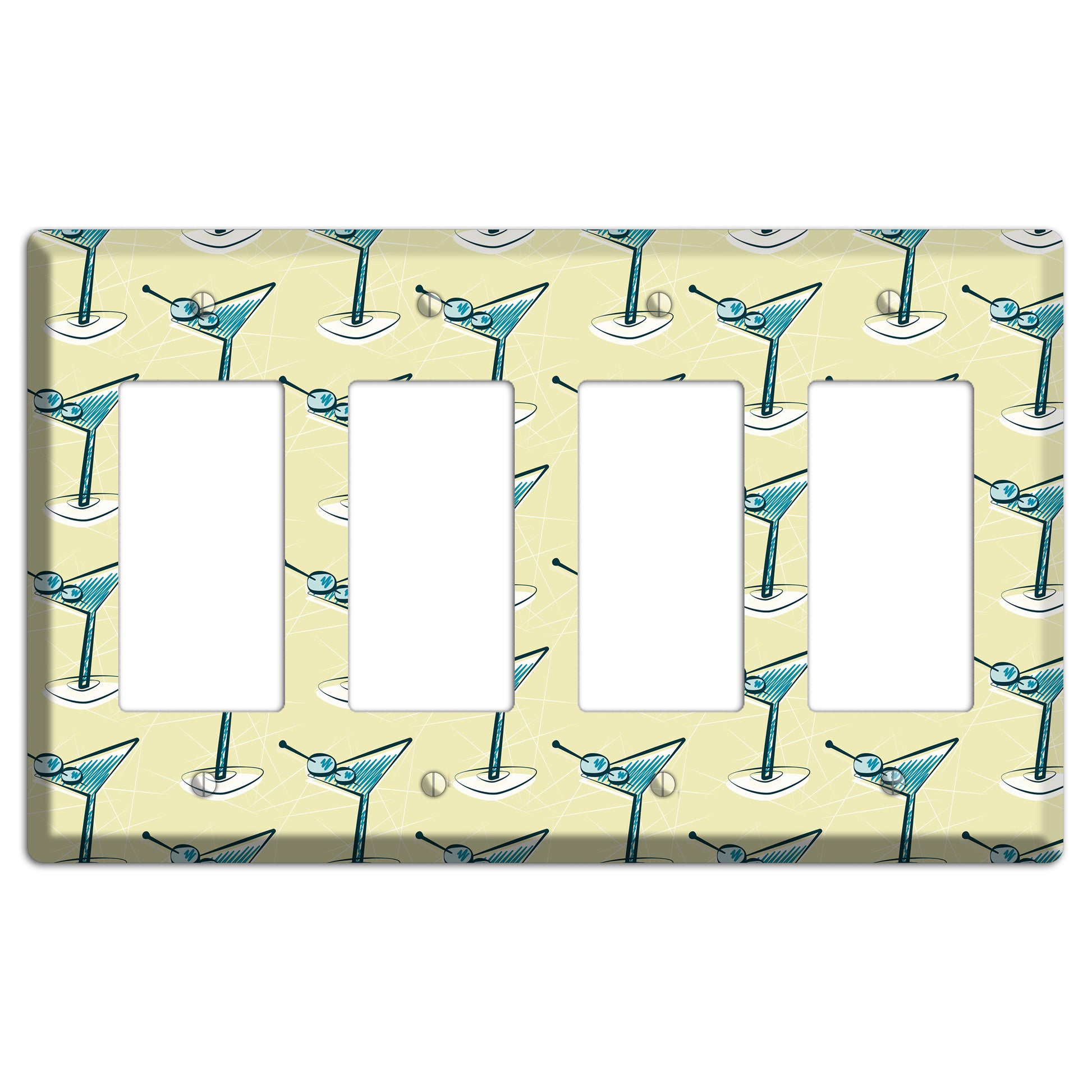 Yellow Martini 4 Rocker Wallplate