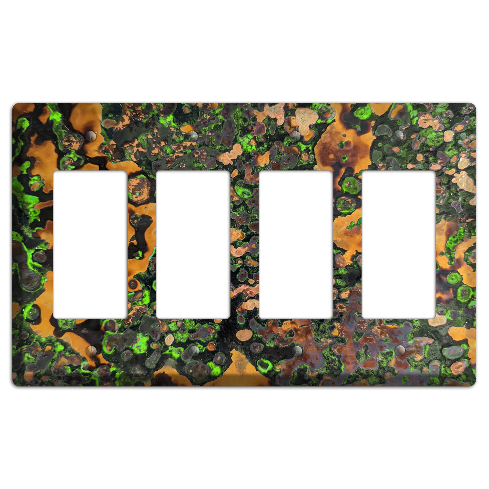 Copper Verdigris Four Rocker Cover Plate