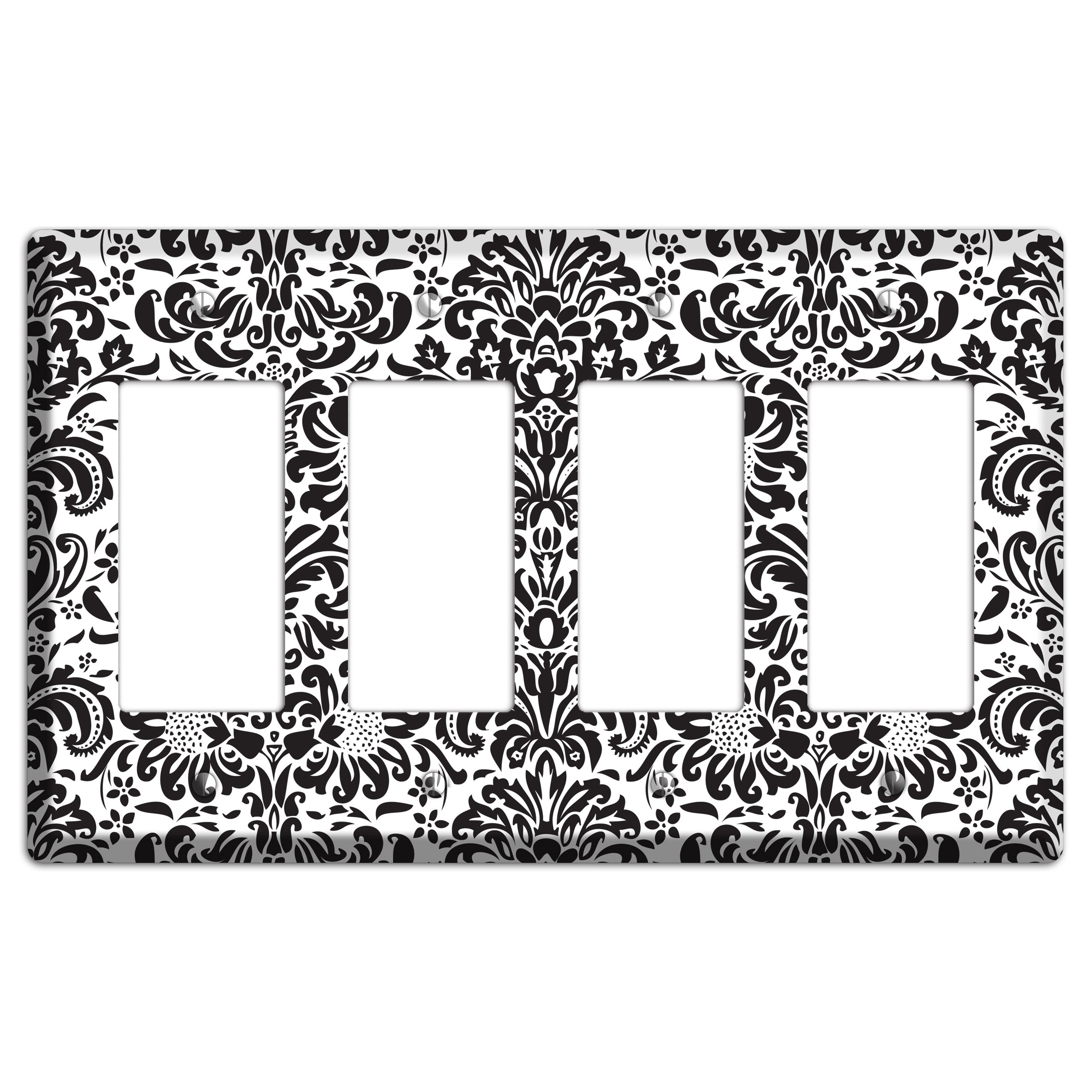 White with Black Toile 4 Rocker Wallplate