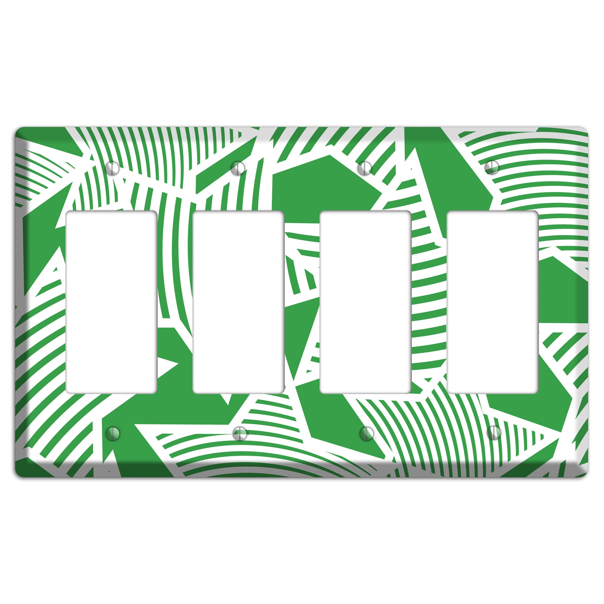 Green with Large White Stars 4 Rocker Wallplate