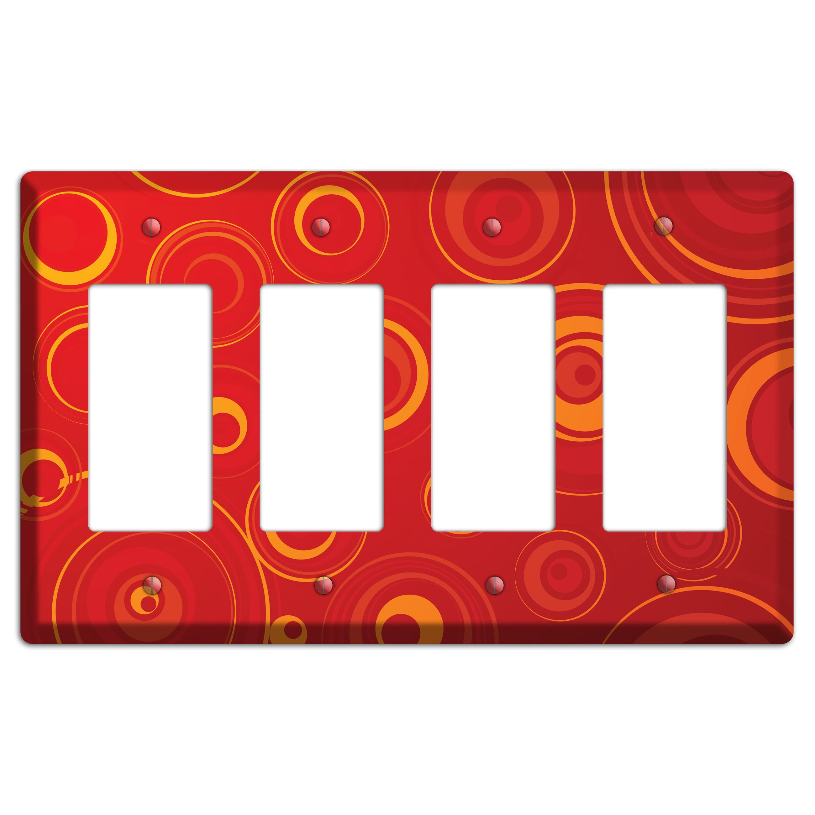 Red Circles 4 Rocker Wallplate