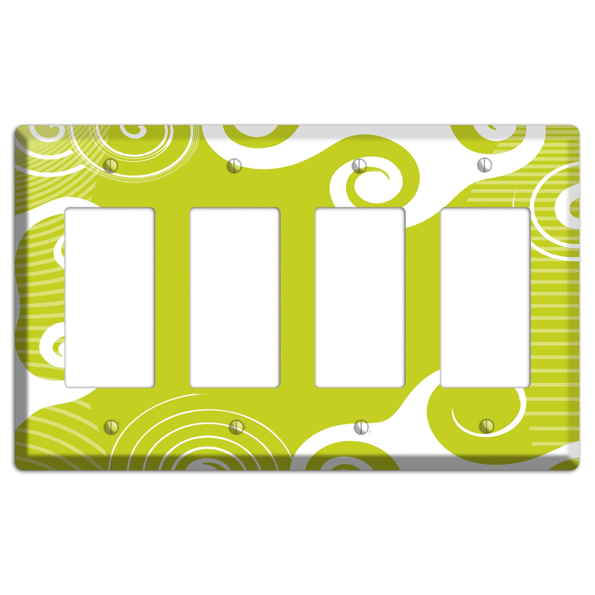 Abstract Green 4 Rocker Wallplate