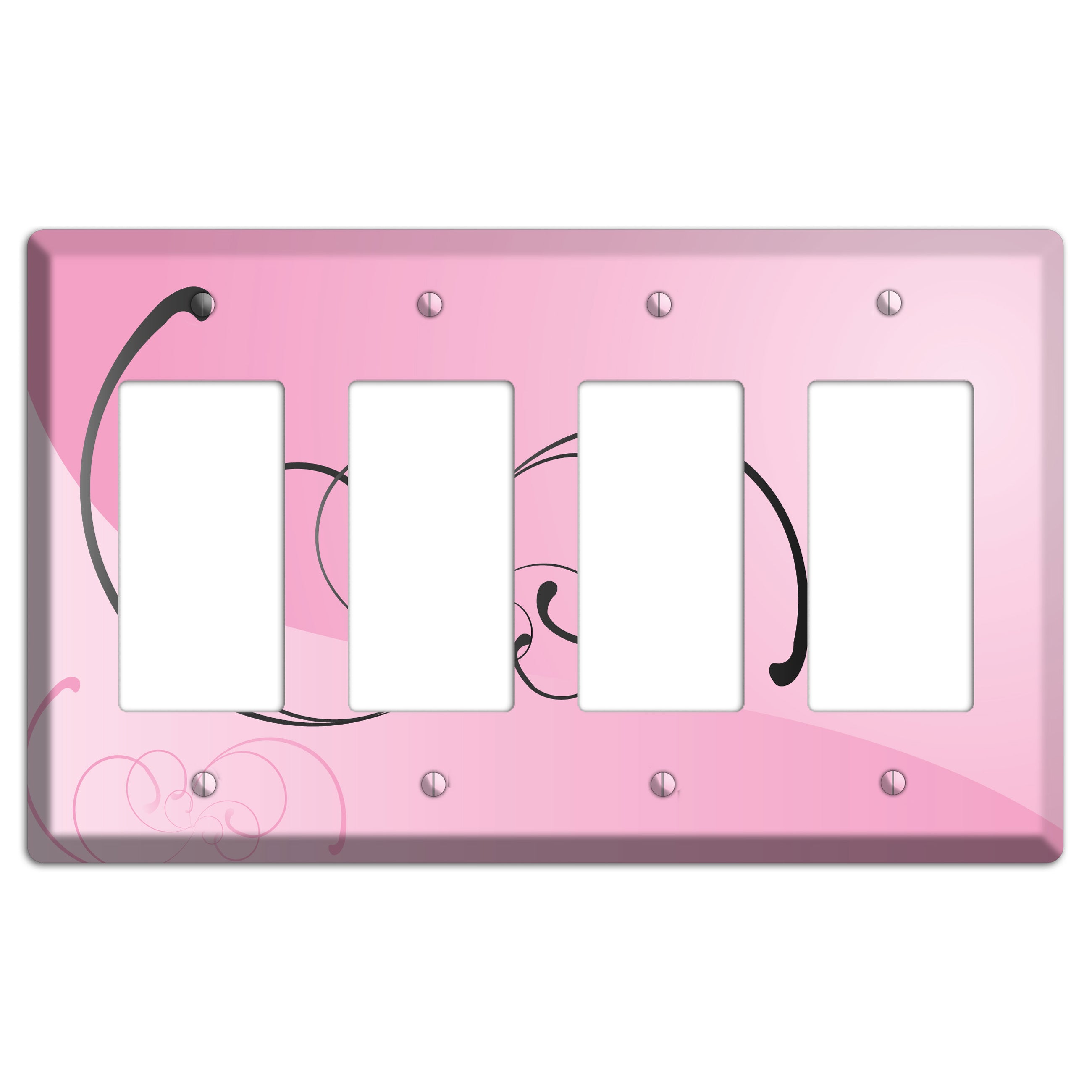 Pink Swoop 4 Rocker Wallplate