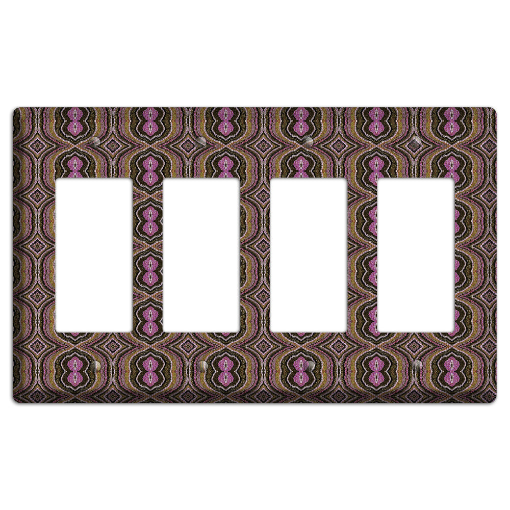 Pink and Brown Tapestry 4 Rocker Wallplate
