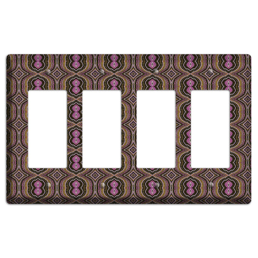 Pink and Brown Tapestry 4 Rocker Wallplate