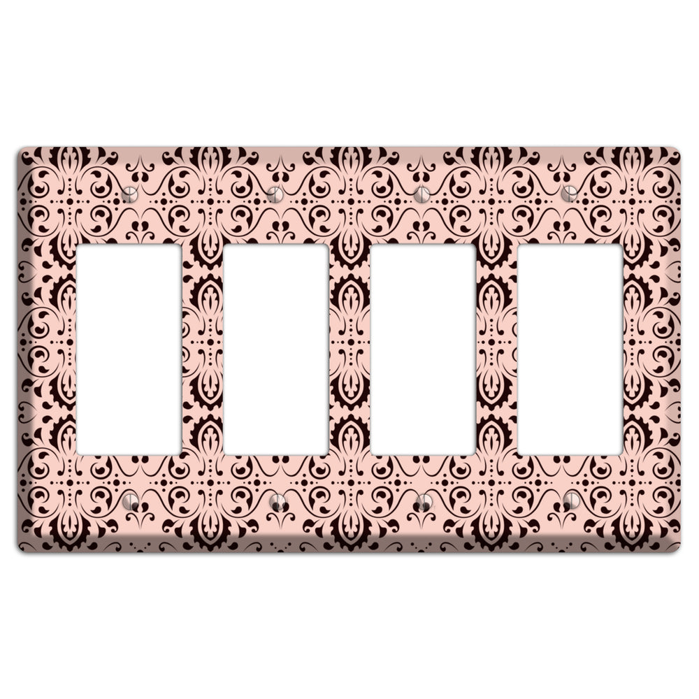 Coral Tapestry Cartouche 4 Rocker Wallplate