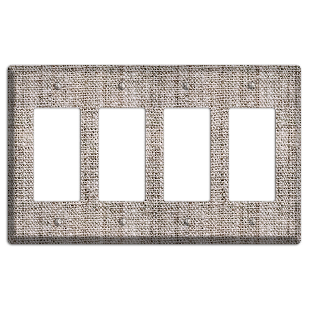 Natural Gray Burlap 4 Rocker Wallplate