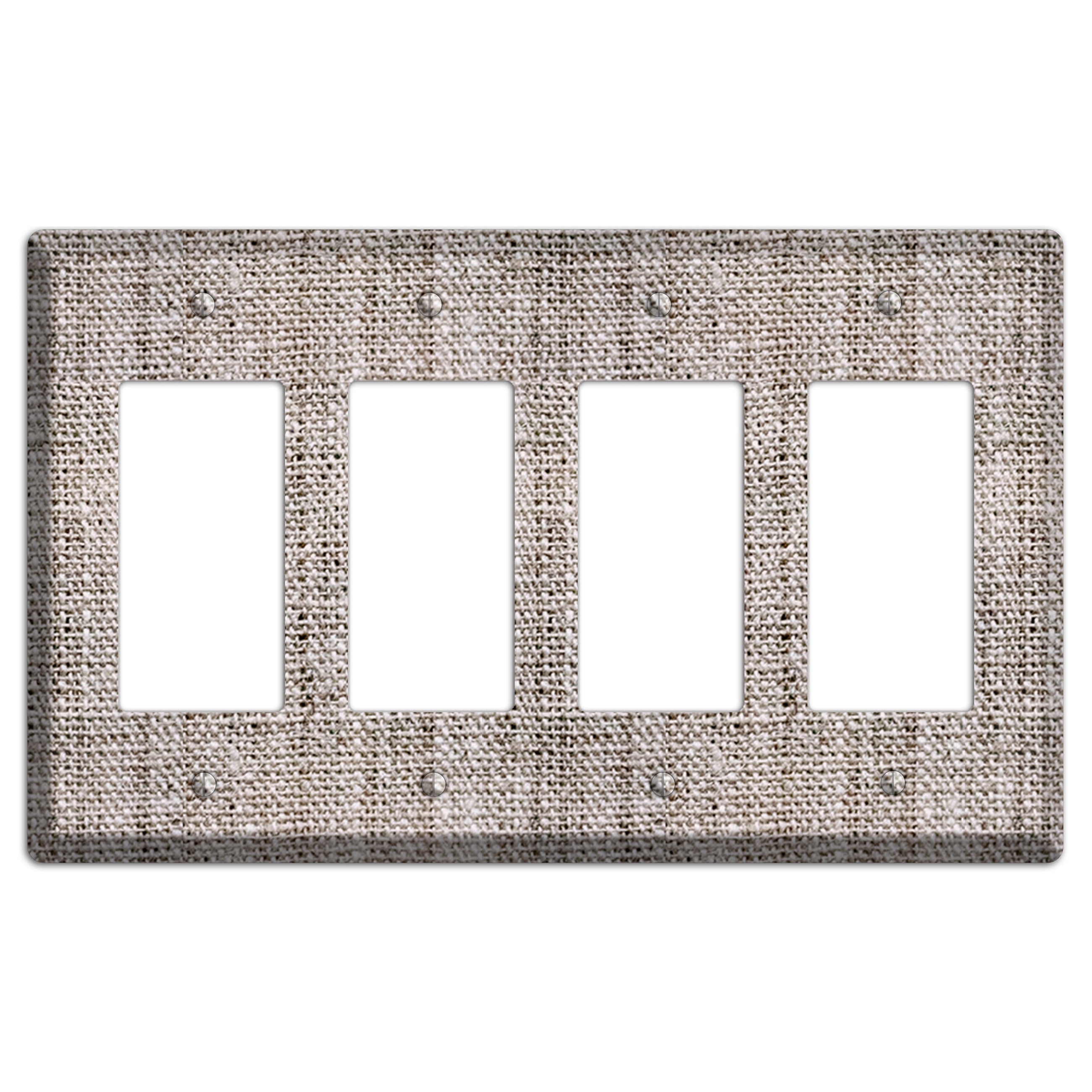 Natural Gray Burlap 4 Rocker Wallplate