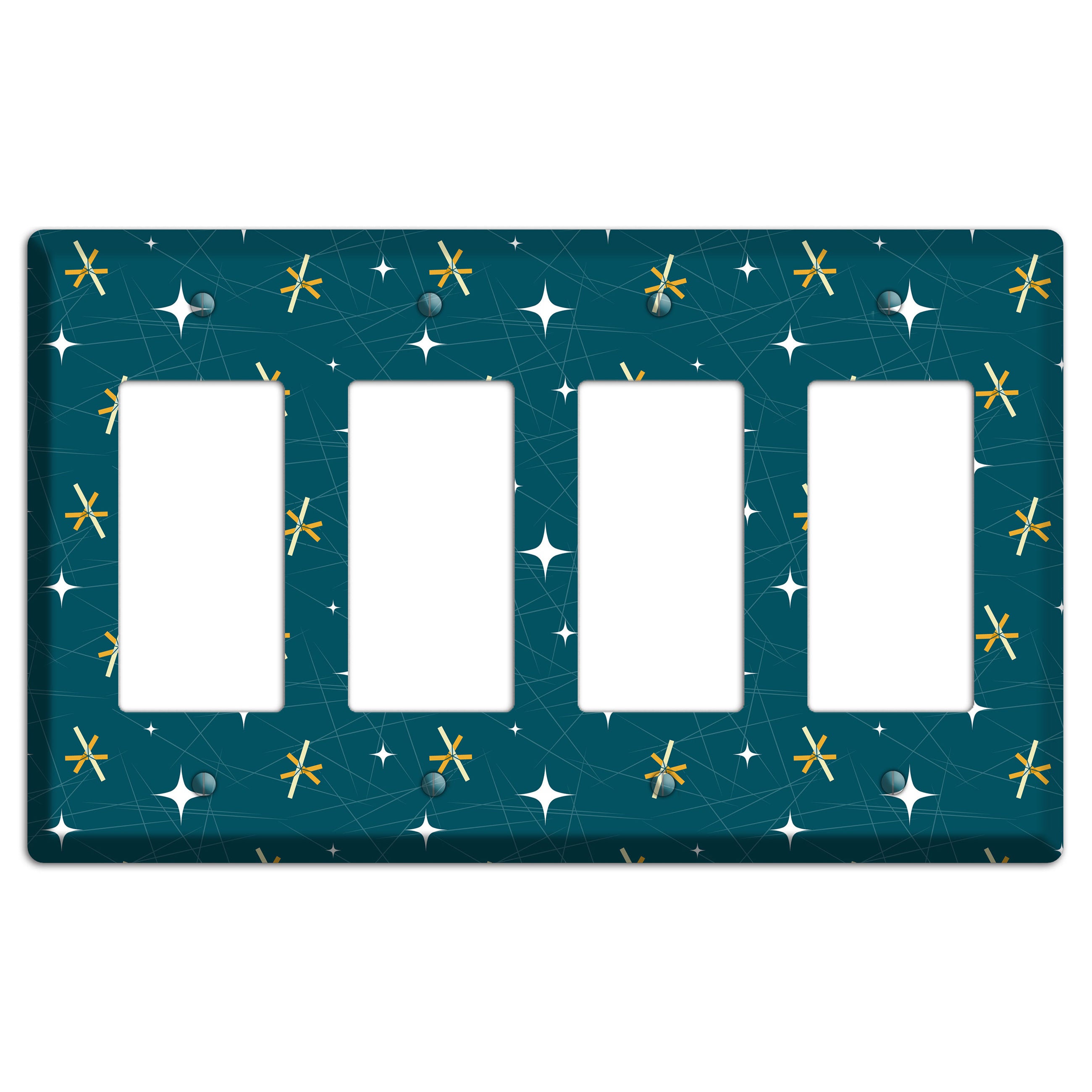 Navy Mid-Century Atomic 4 Rocker Wallplate