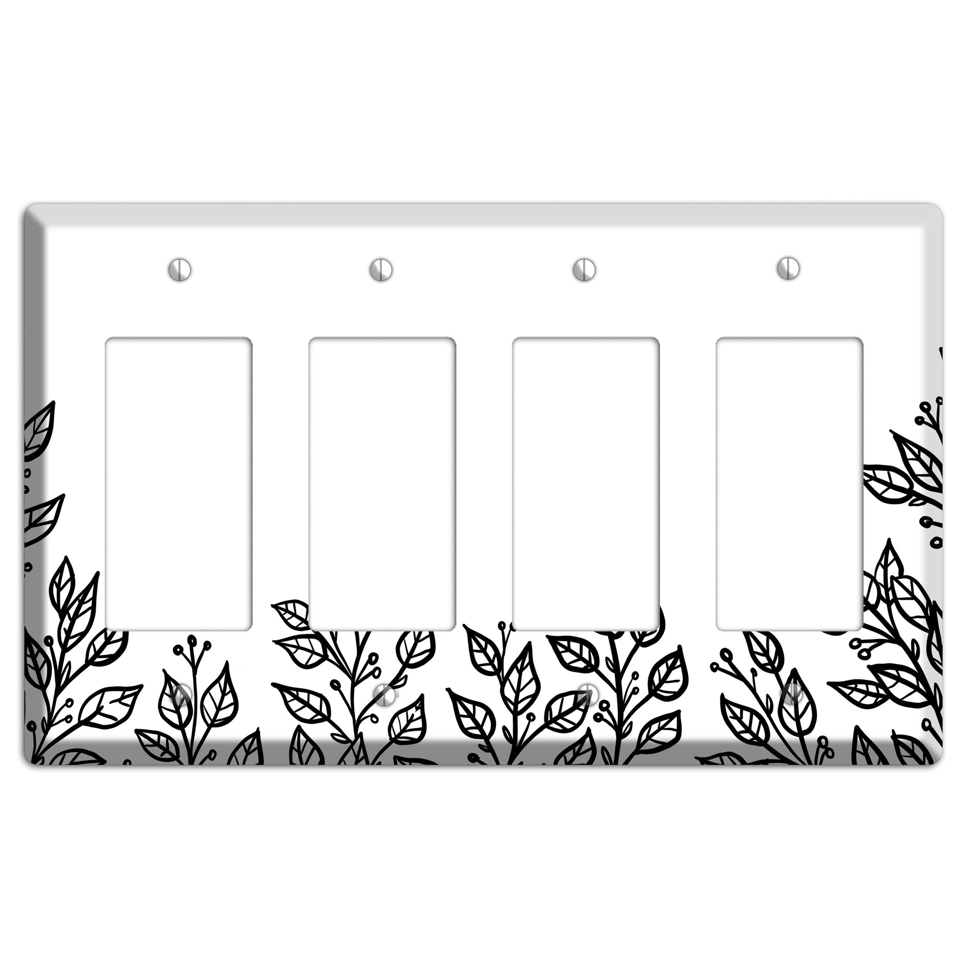 Hand-Drawn Floral 20 4 Rocker Wallplate