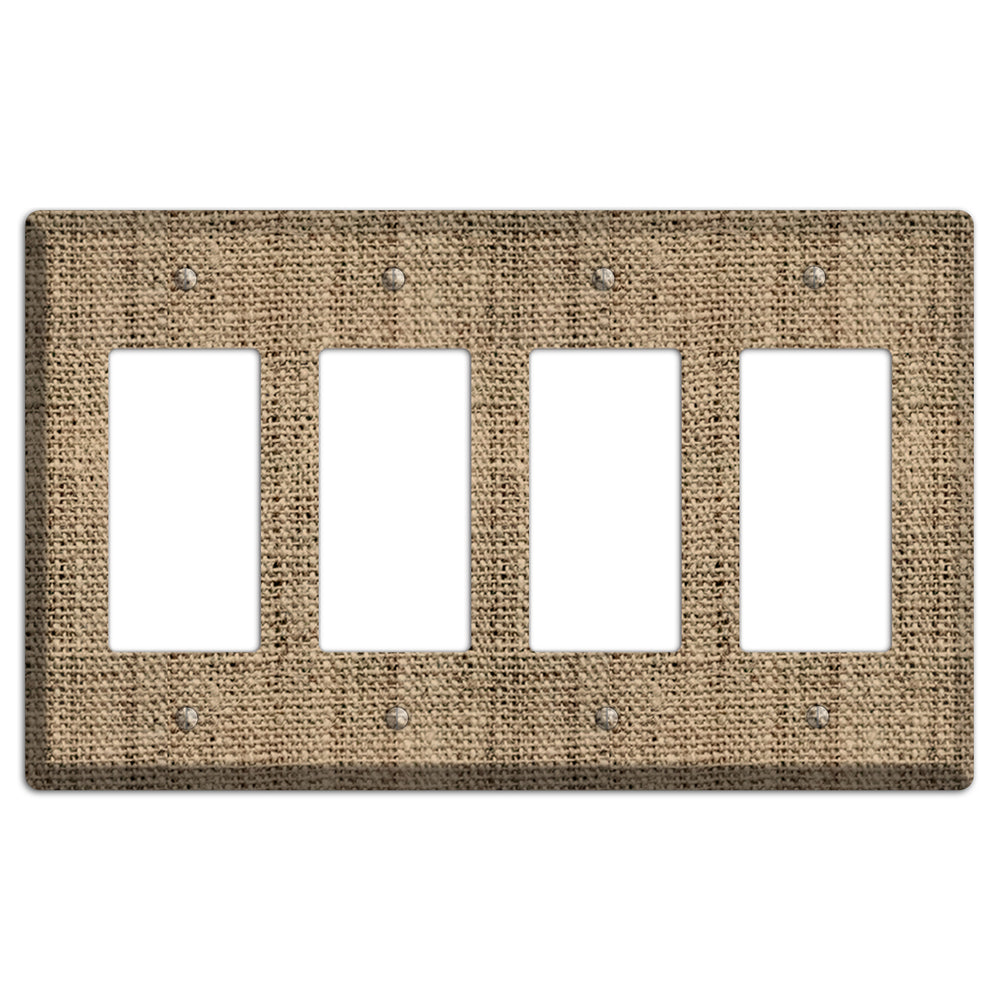 Donkey Brown Burlap 4 Rocker Wallplate