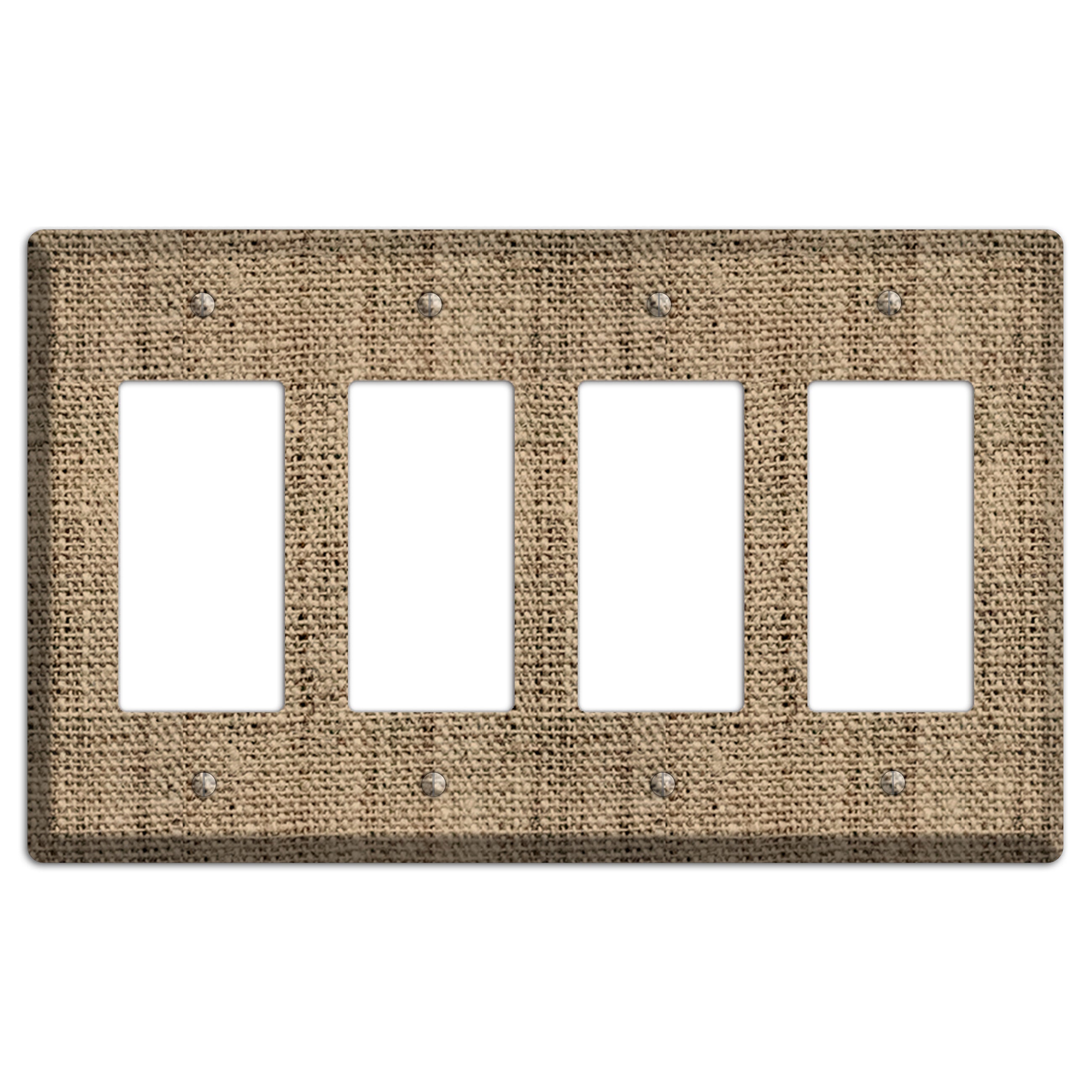 Donkey Brown Burlap 4 Rocker Wallplate