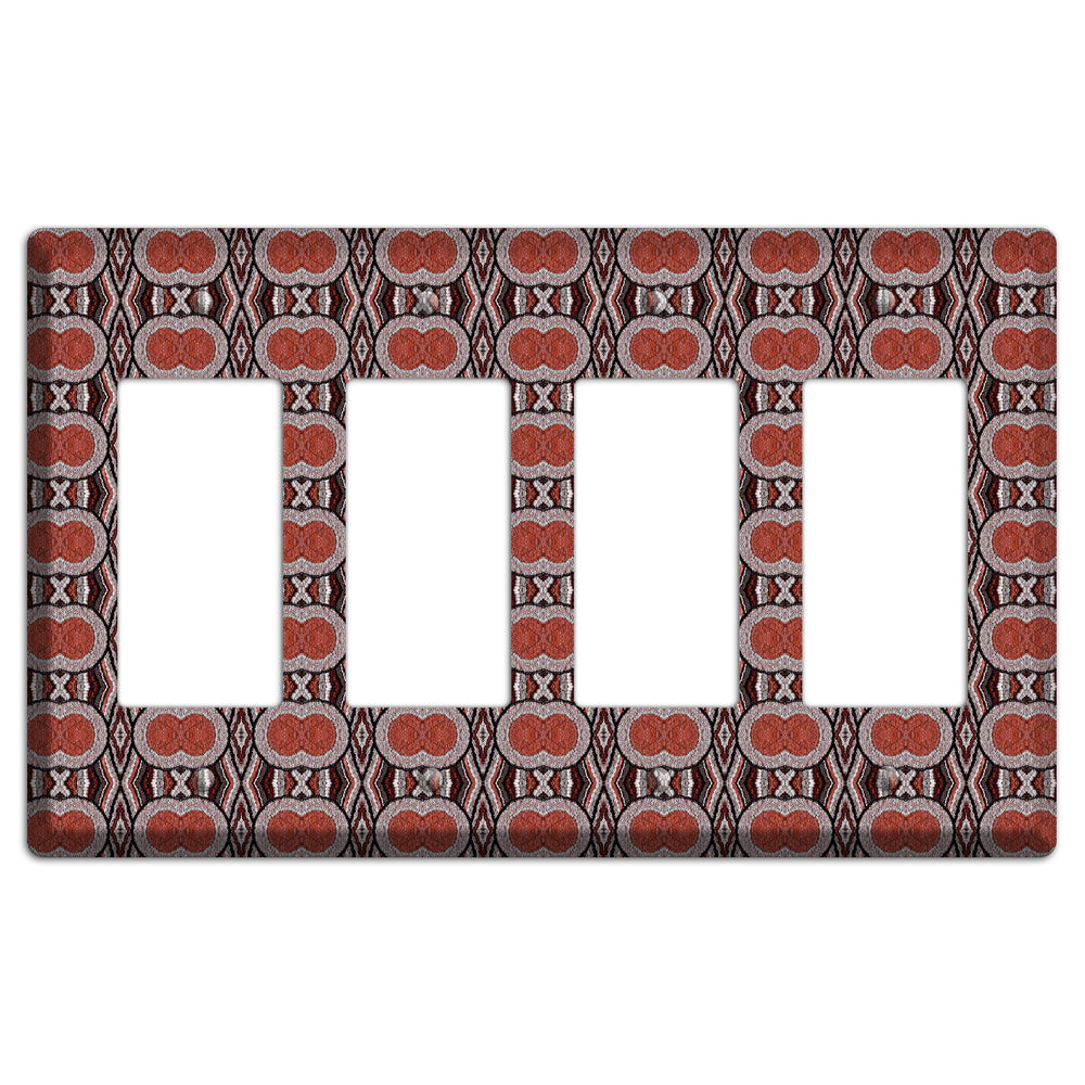 Red Tapestry 4 Rocker Wallplate