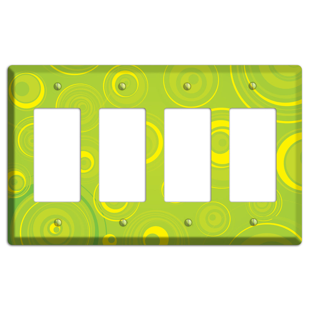 Green-yellow Circles 4 Rocker Wallplate