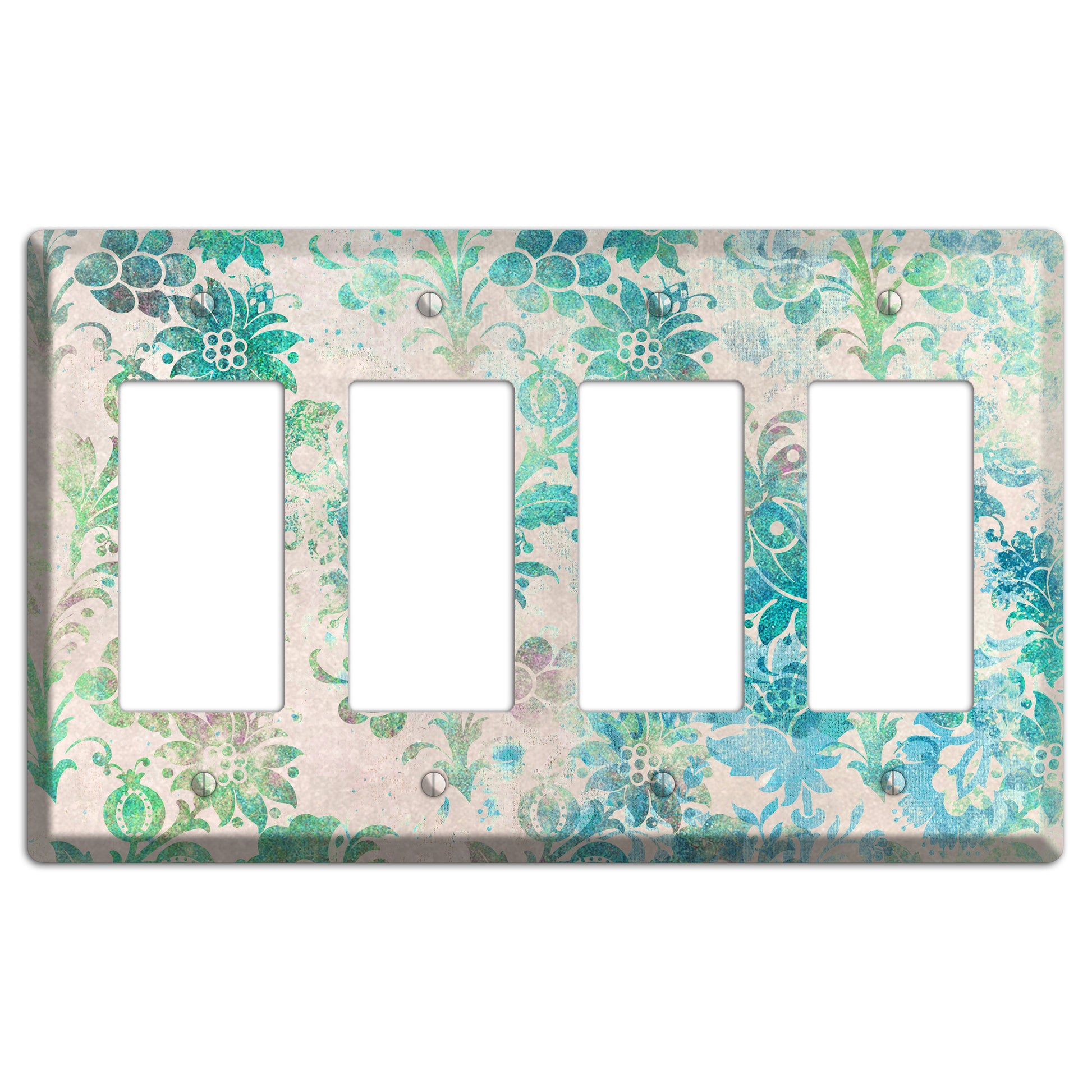 Acapulco Whimsical Damask 4 Rocker Wallplate