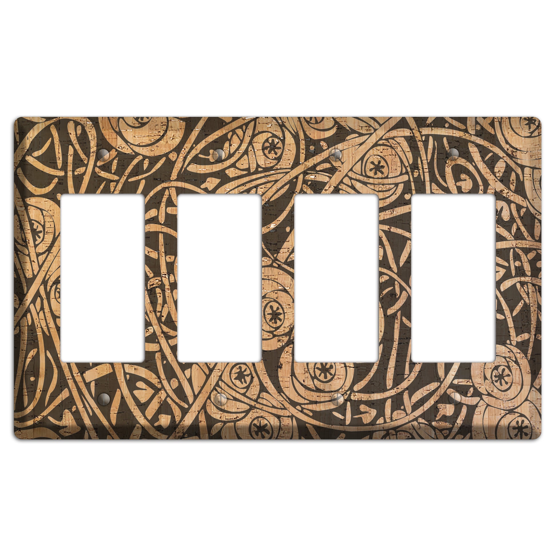 Deco Floral Cork 4 Rocker Wallplate